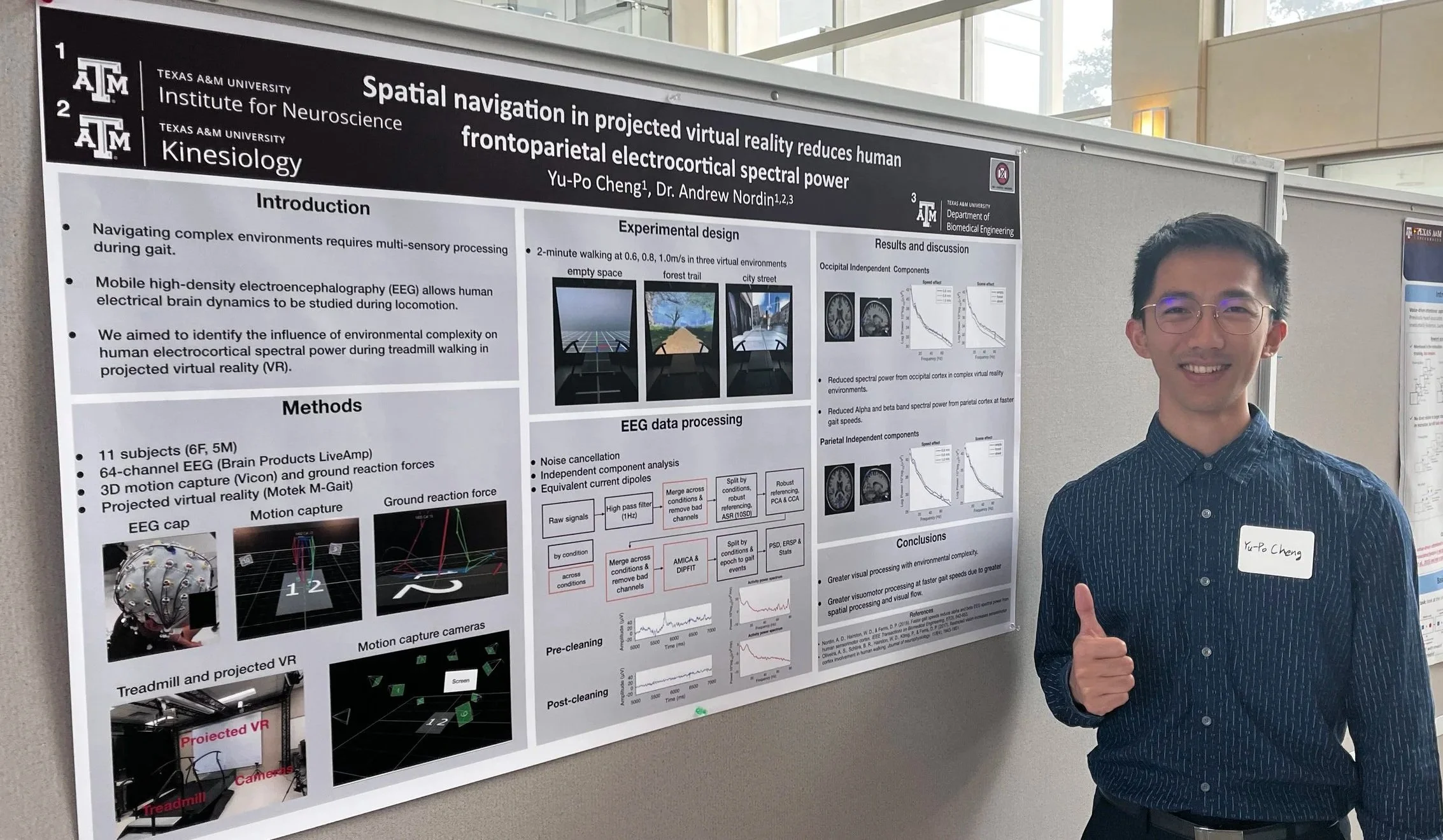 Yu-Po Cheng presenting his research at the 2022 Texas A&M University Chapter, Society for Neuroscience Winter Symposium.