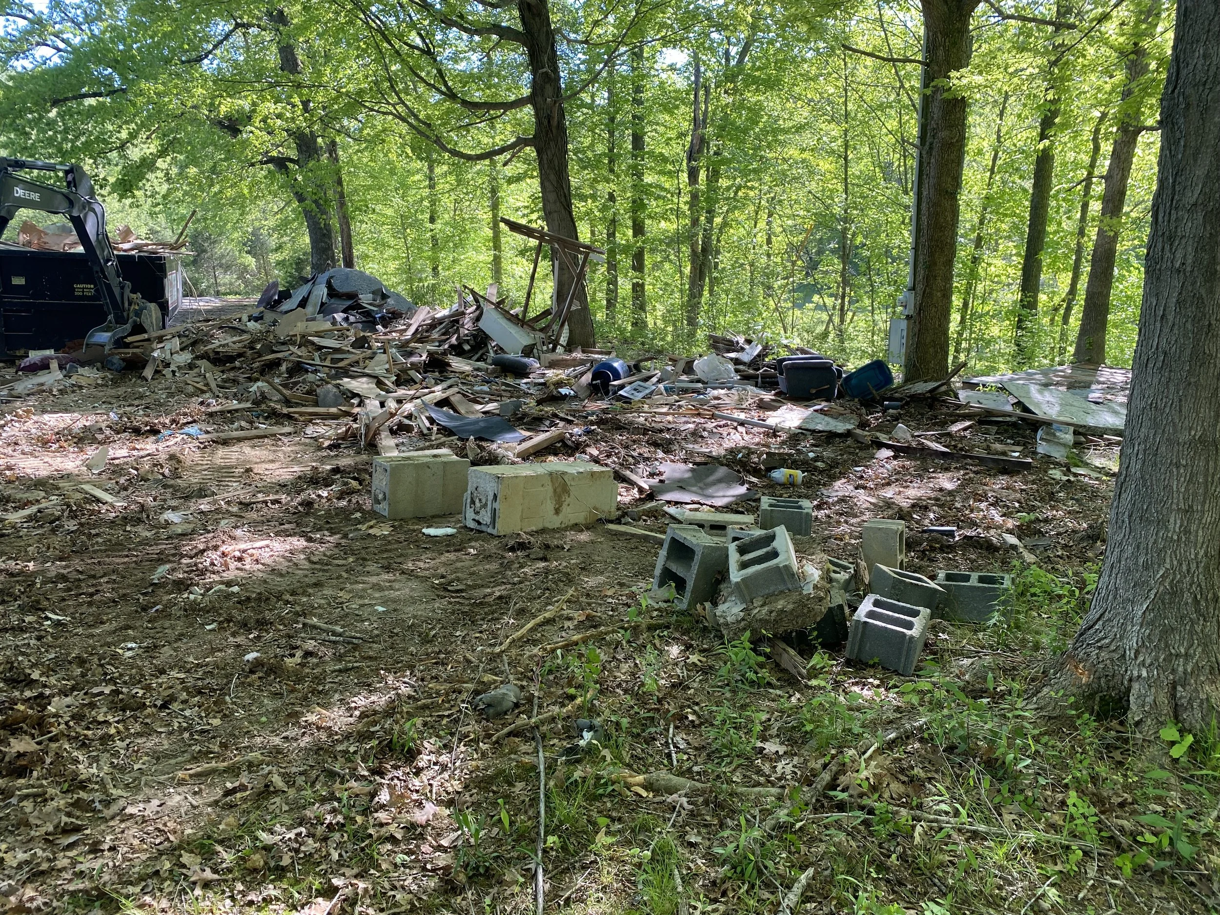 The first step was to remove the existing structure.