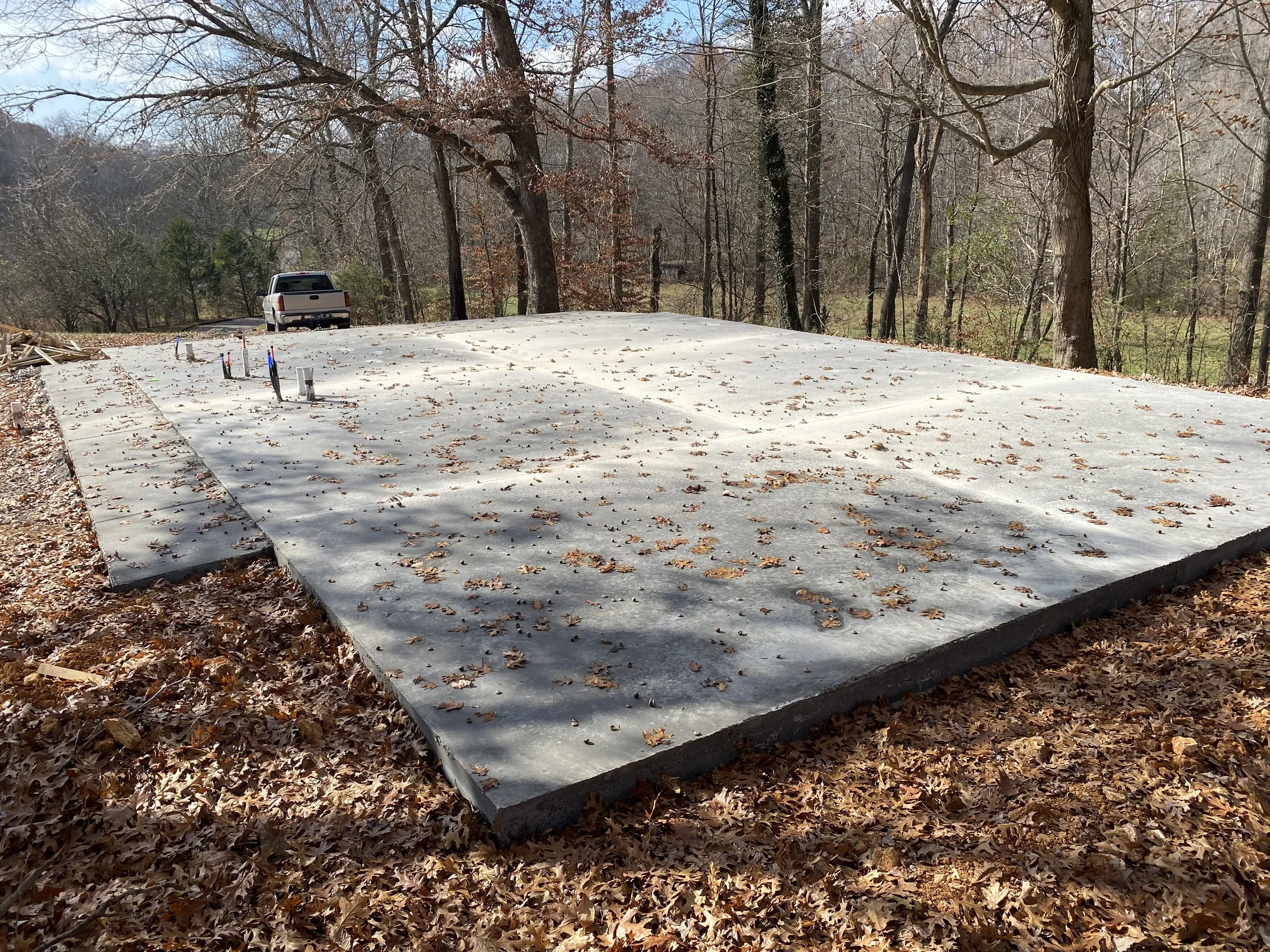 The concrete pad to build on.