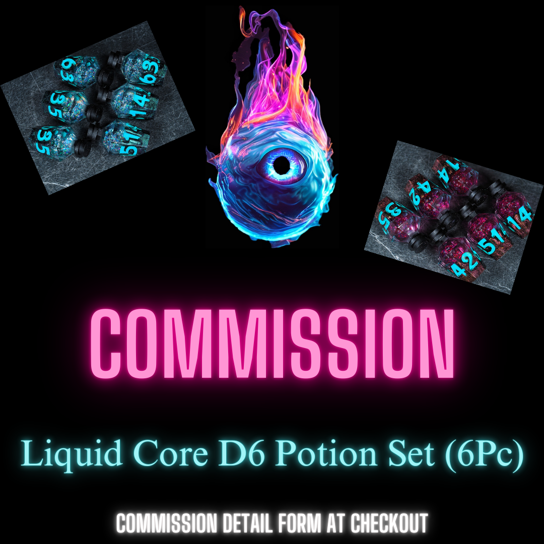 Potion Core (COMMISSION) Liquid Core 6Pc. D6 Potion Set — Malevolent Dice