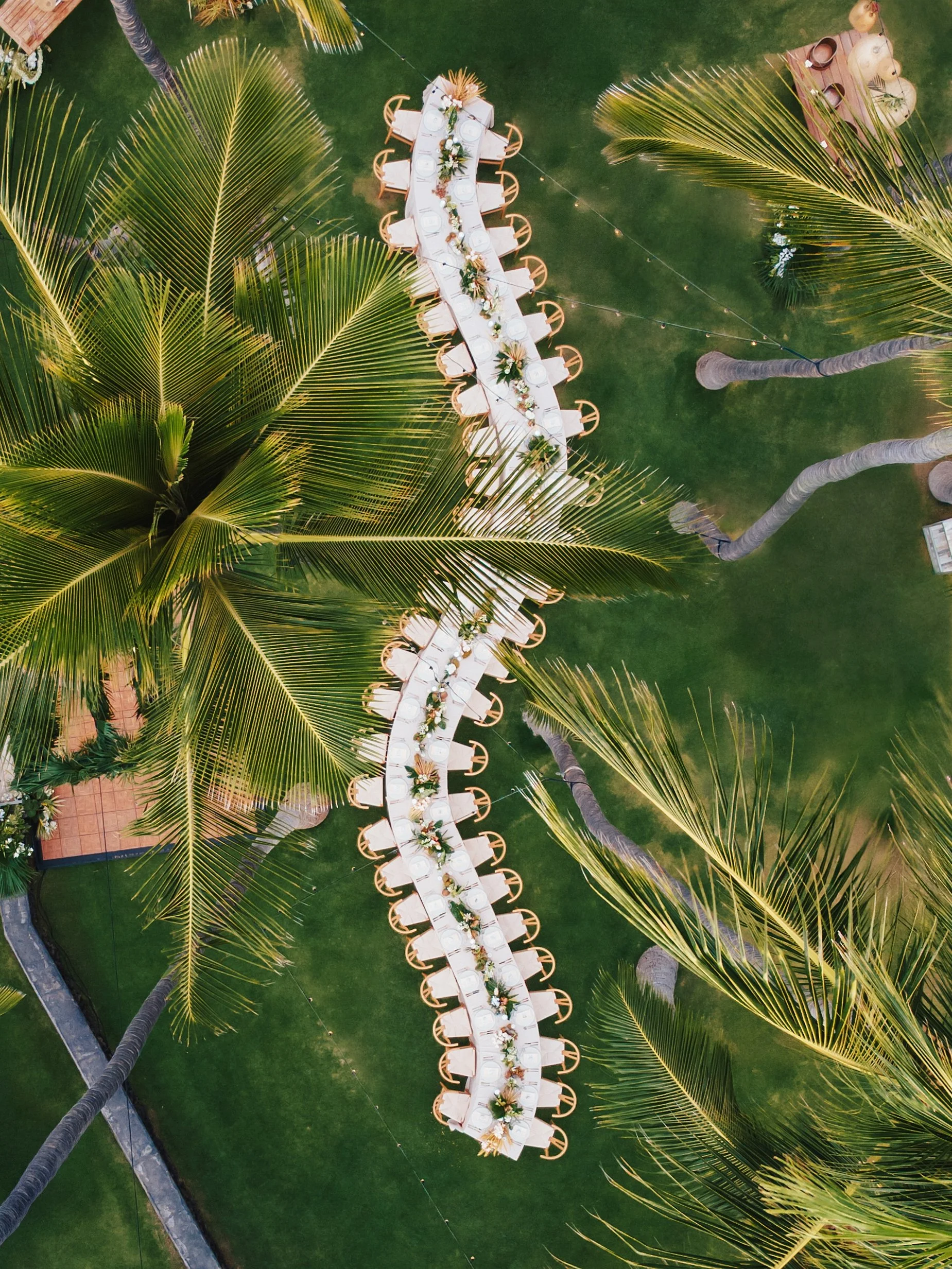     Editorial-style wedding photography with romantic tropical ceremony details