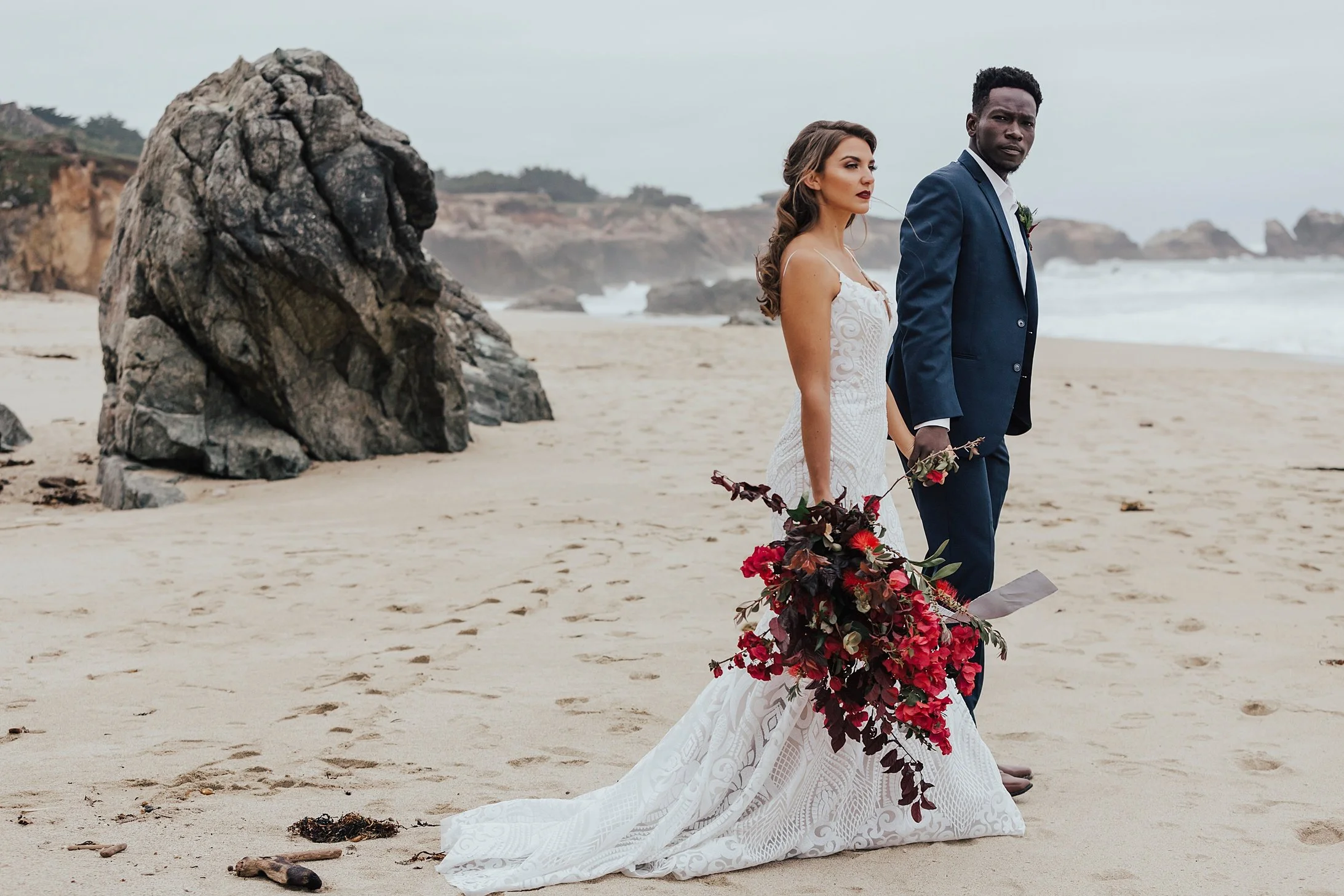     Elegant destination wedding photography captured on the beaches of Big Sur