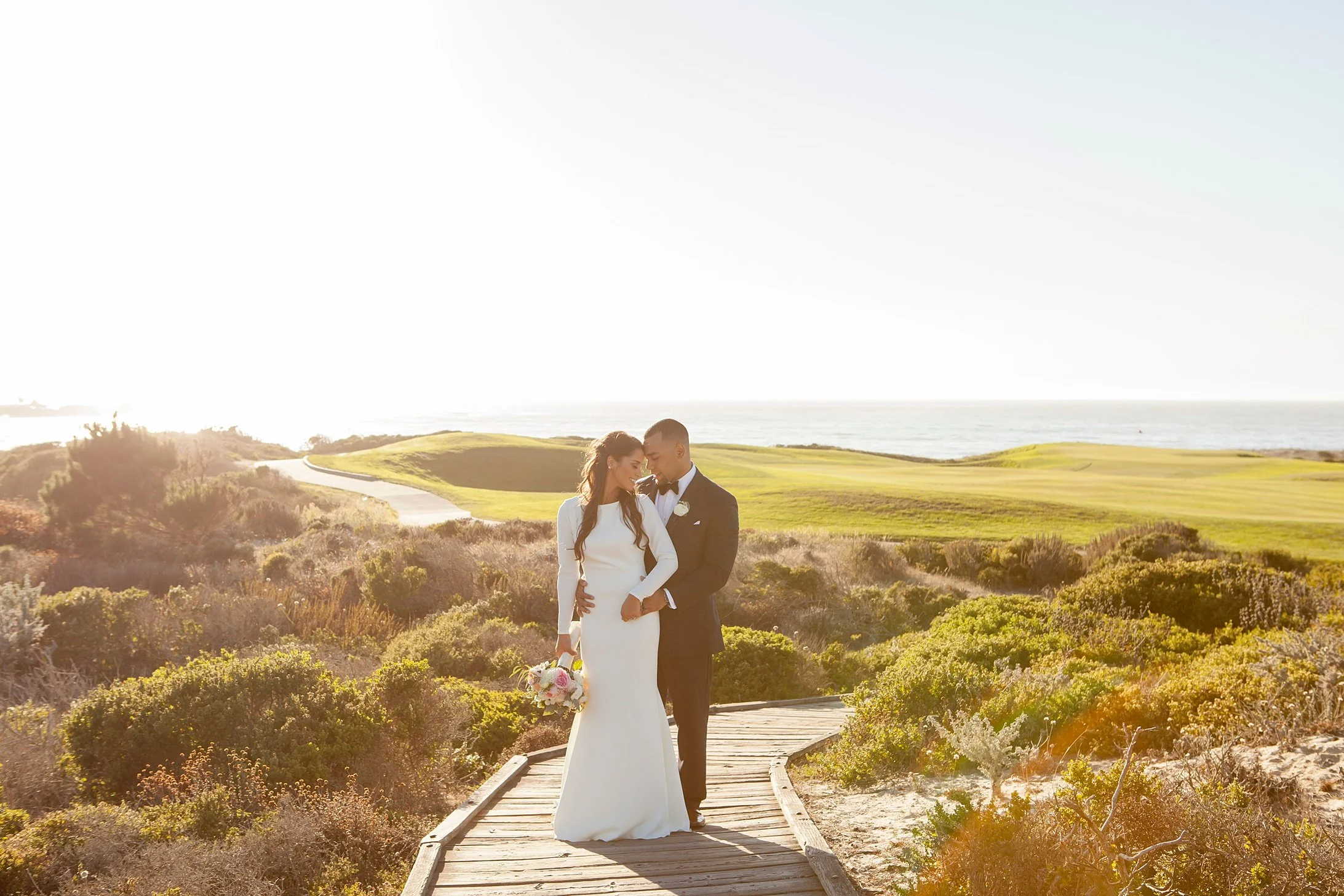     Luxury coastal wedding portraits on the beaches of Carmel California