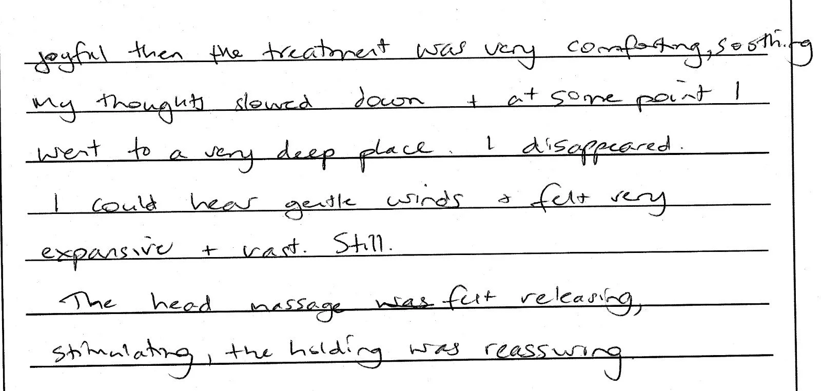 bondi massage testimonial