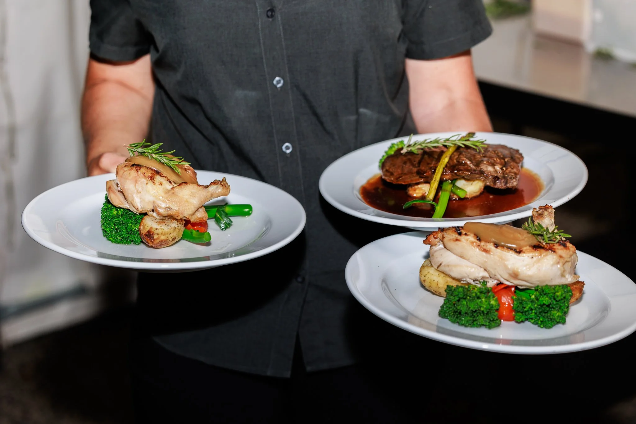 Alternate drop wedding meals included in a Summer wedding package at a Queensland garden venue