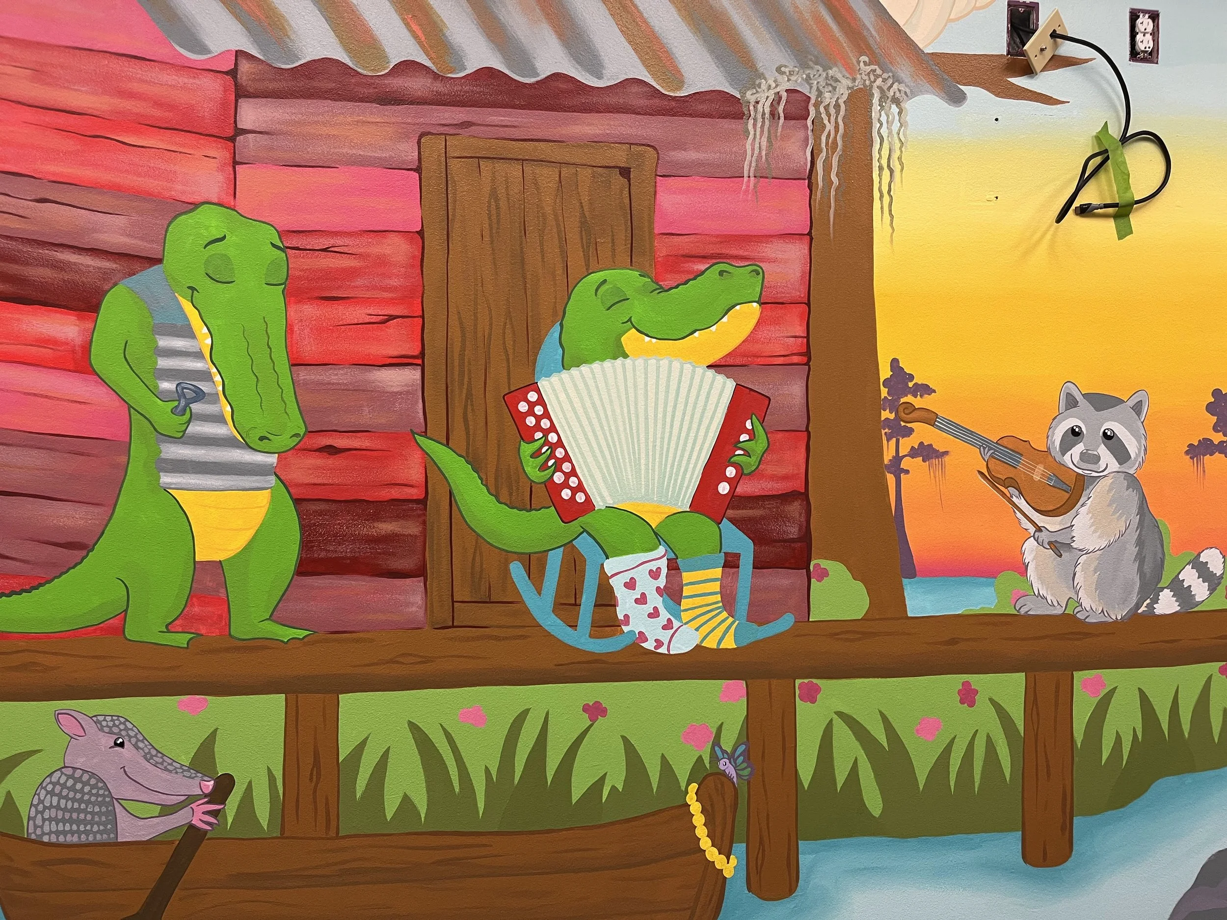 Eye spy mural for hygiene bay at Ascension Children’s Dental In Gonzales