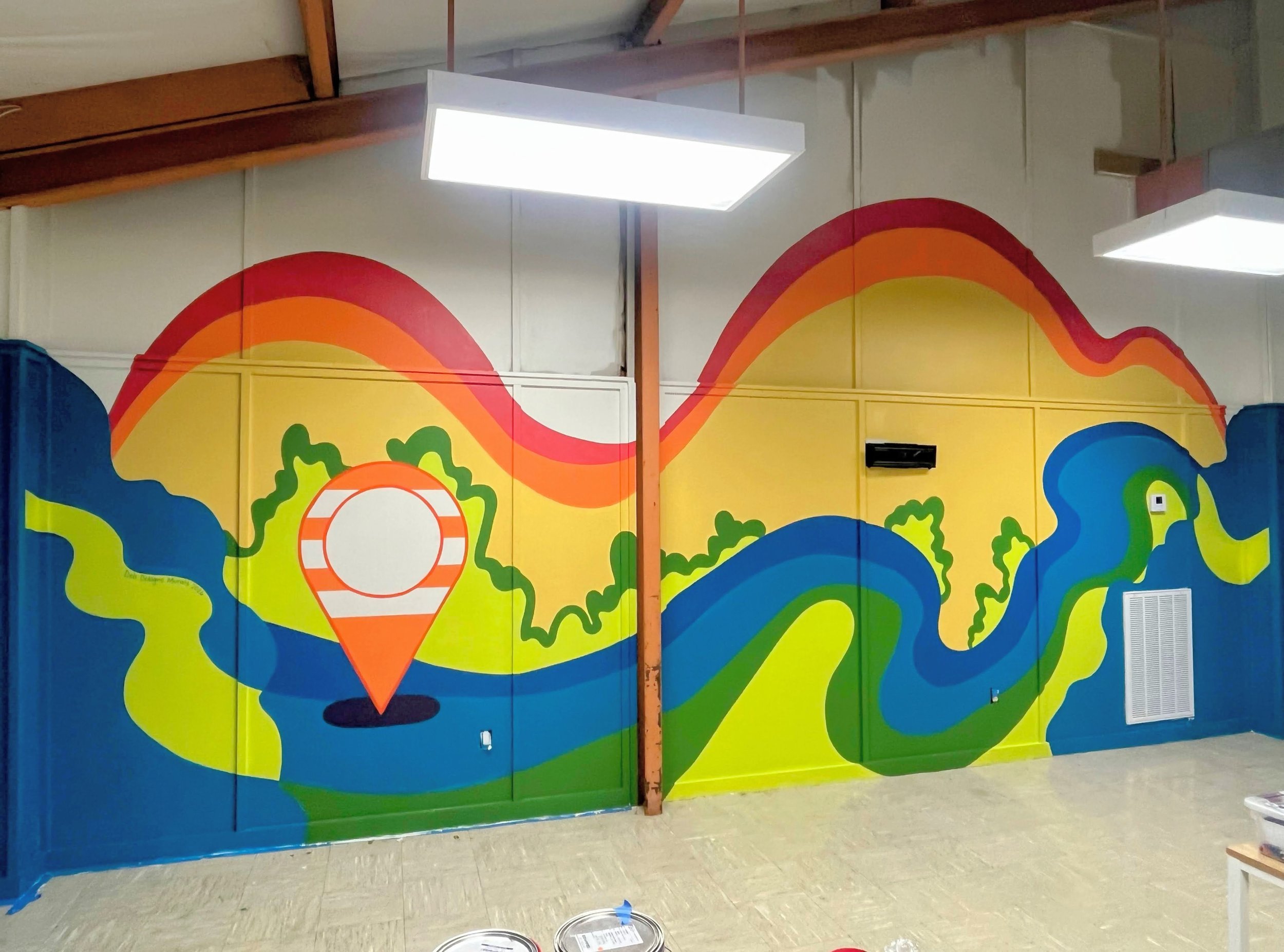 Education room mural for The Safety Place new facility in Baton Rouge