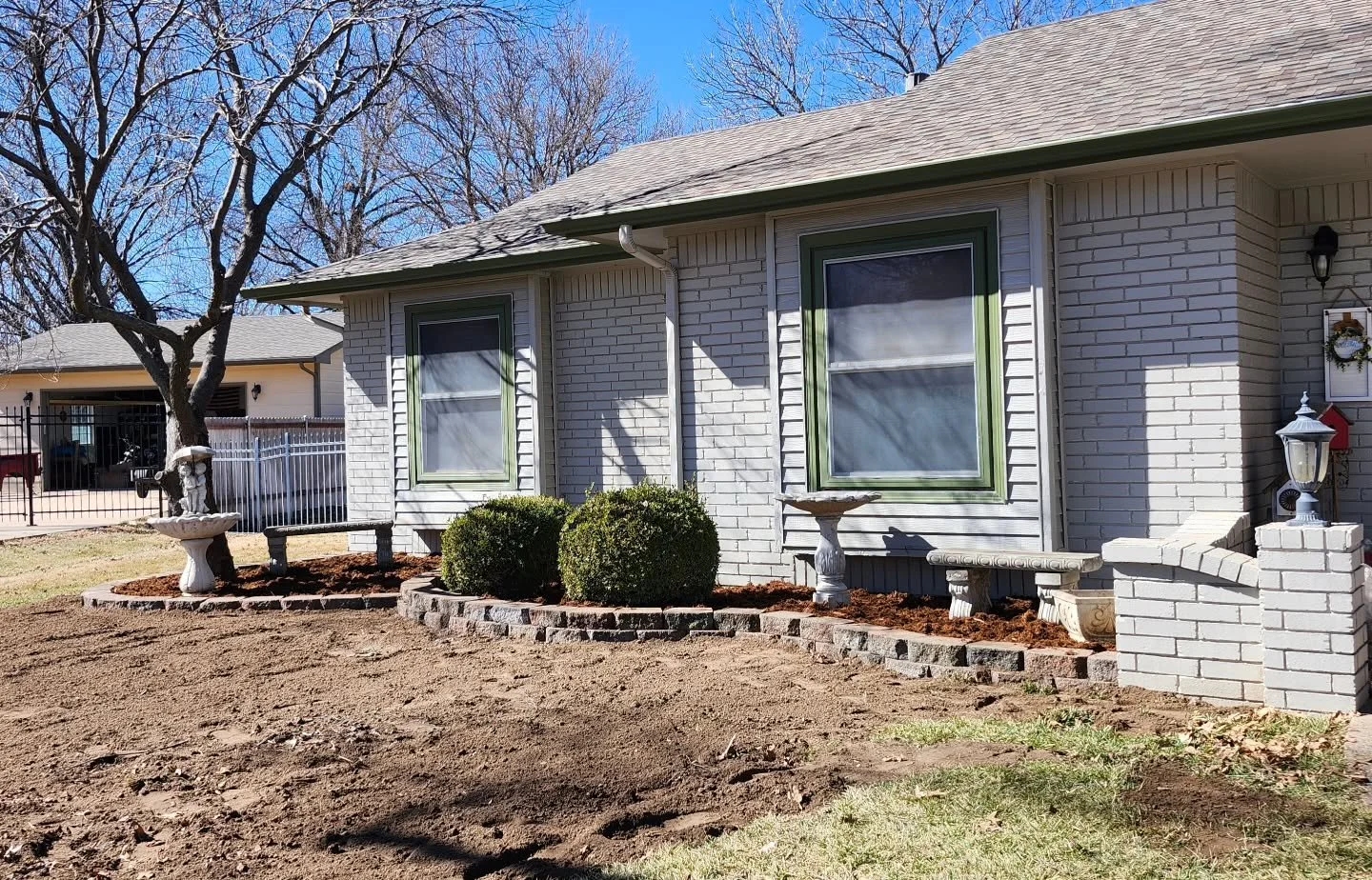 Feeling overwhelmed by a large landscape bed to clean and maintain? We can make it manageable by reducing the size and planting the remaining area to grass. Give us a call to be put on the schedule. Fescue seeding season is almost here and it's go ti