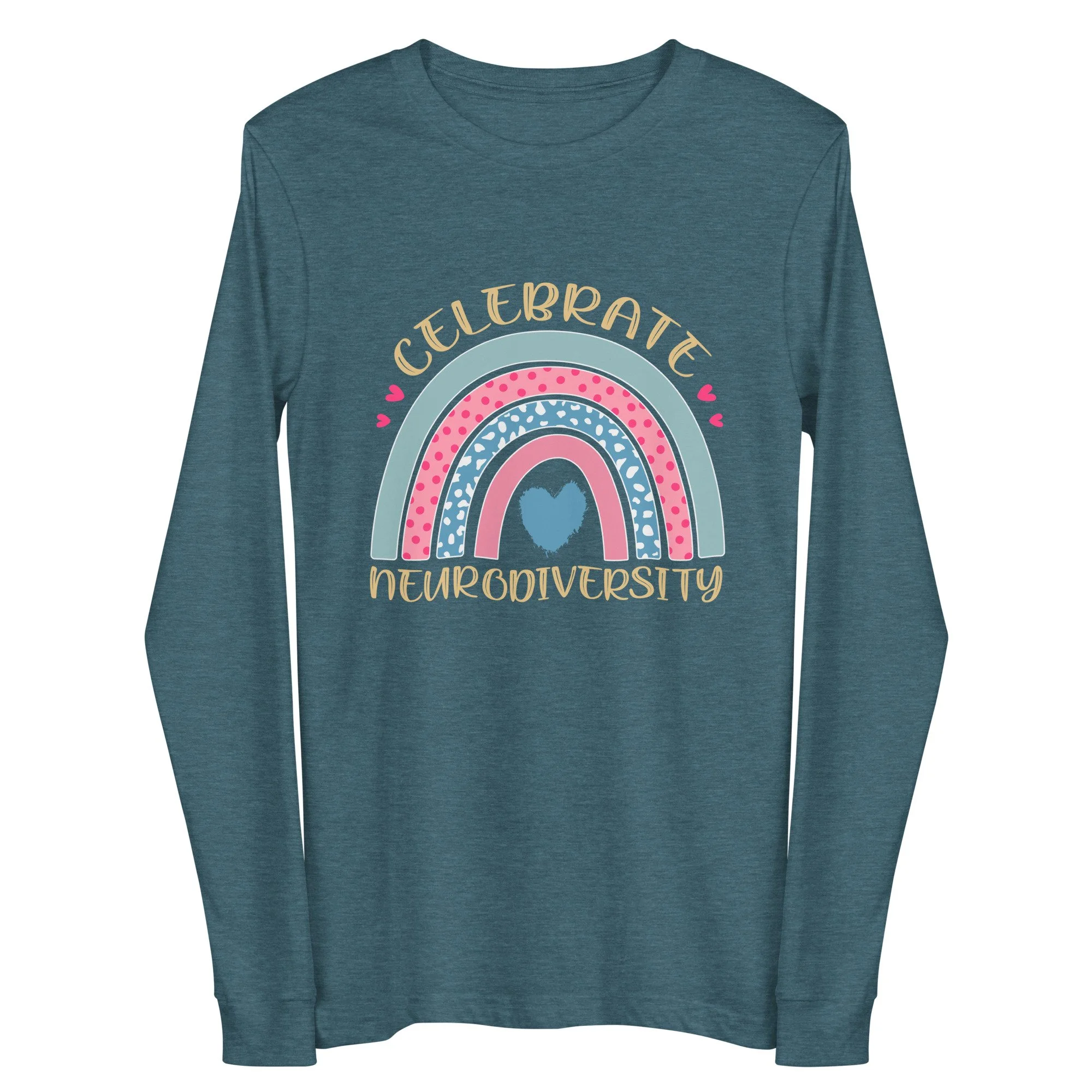 Unisex Long Sleeve Tee Heather Deep Teal