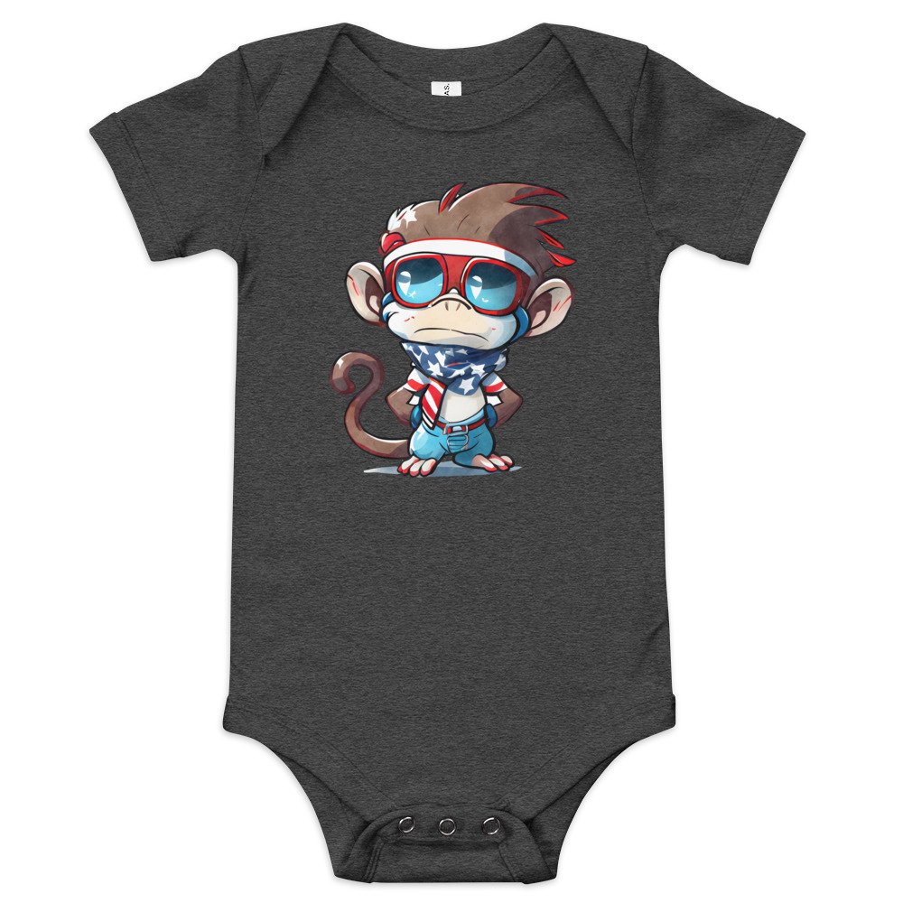 Baby Short Sleeve One Piece Dark Grey Heather