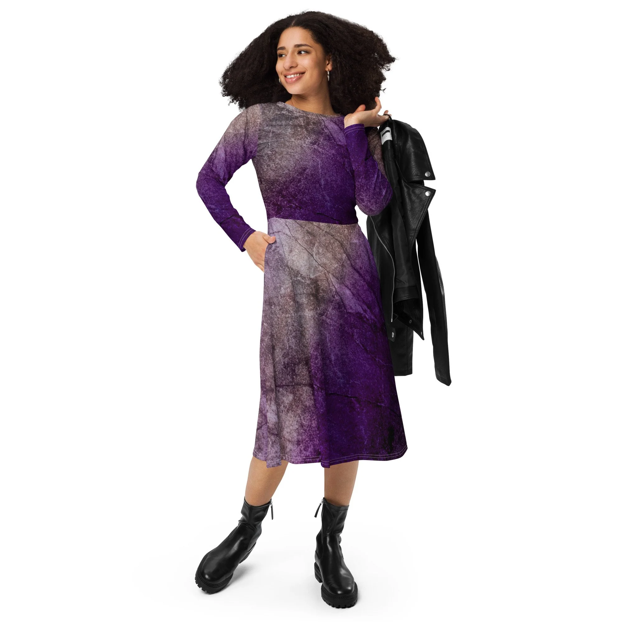 Women's Long Sleeve Midi Dress
