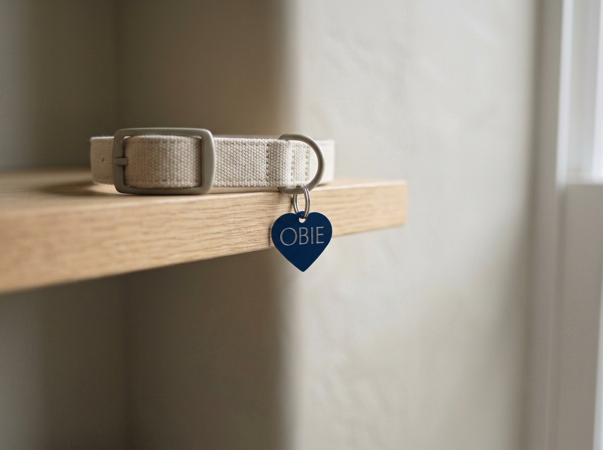 Cat or Dog Heart Pet Tag 1'', Engraved, Customized