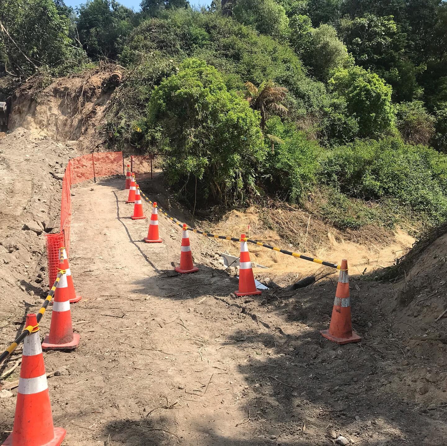 End of Kevs track getting a footpath. Nice directions from TDC contractors today.