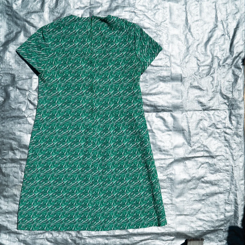 Green Psychedelic Mod Dress 60s/ 70s - XL  Roland Fitz