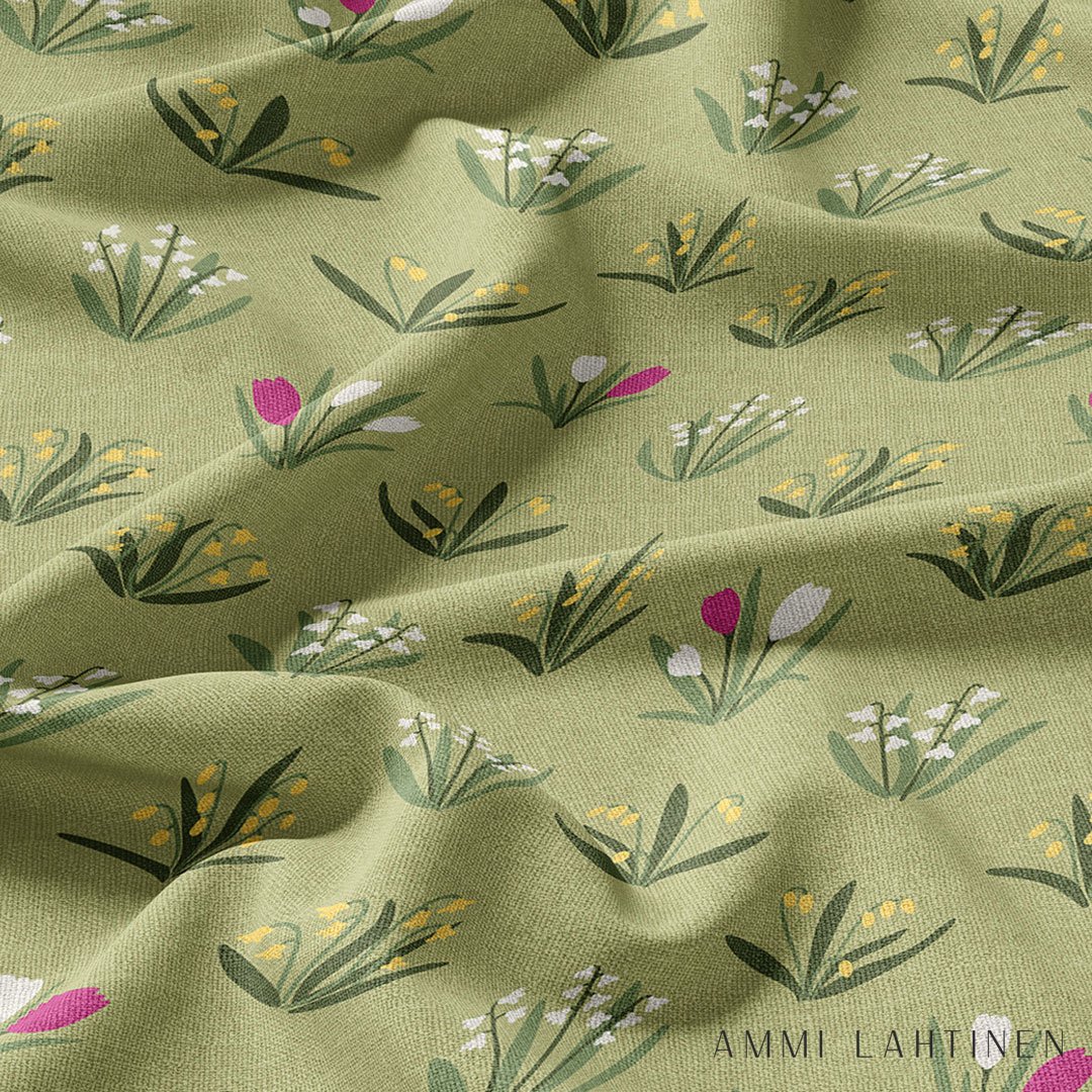 Flower pattern by textile designer Ammi Lahtinen