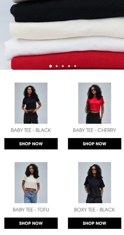Instafeed pop-up on Thirty Years mobile store showing tagged Shopify products with a Shop Now button.