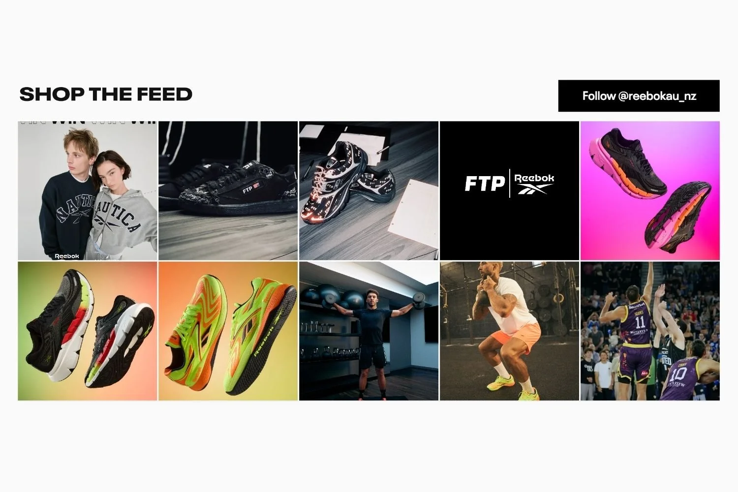 Reebok storefront Instagram feed