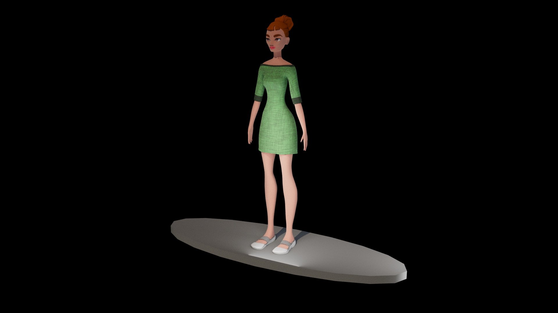 She was modeled in Maya and Textured in Substance Painter.