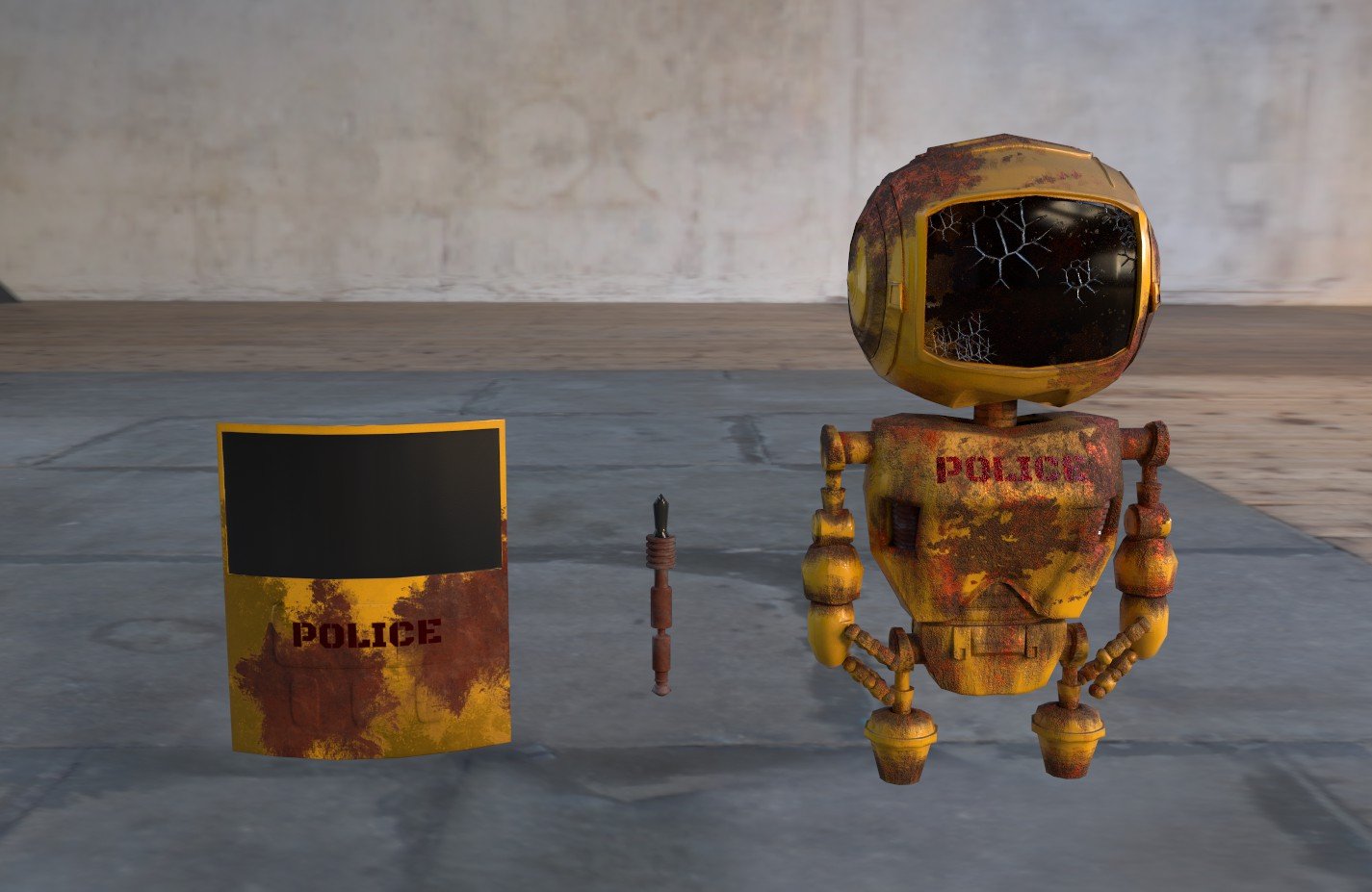 Substance painter is what I used to texture him. This is the first model I textured using Substance painter.