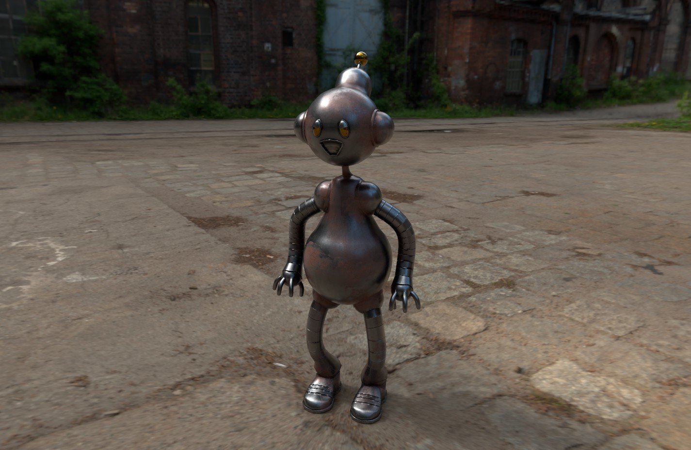 I textured him using Subtance Painter