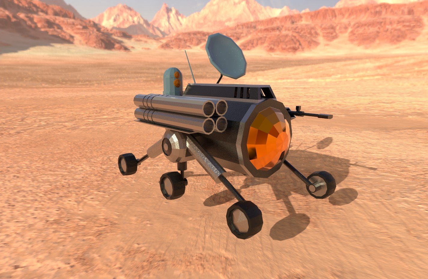 I textured the rover in substance painter and then rendered within the software