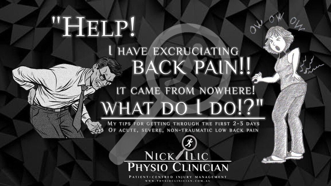Repost from @nickilicphysio 

⭐Blog #26:
&ldquo;Help! I have excruciating back pain!! It came from nowhere! What do I do!?&rdquo;⭐

🕵My tips for getting through the first 2-3 days of acute, severe, non-traumatic low back pain.

🔗https://physioclini