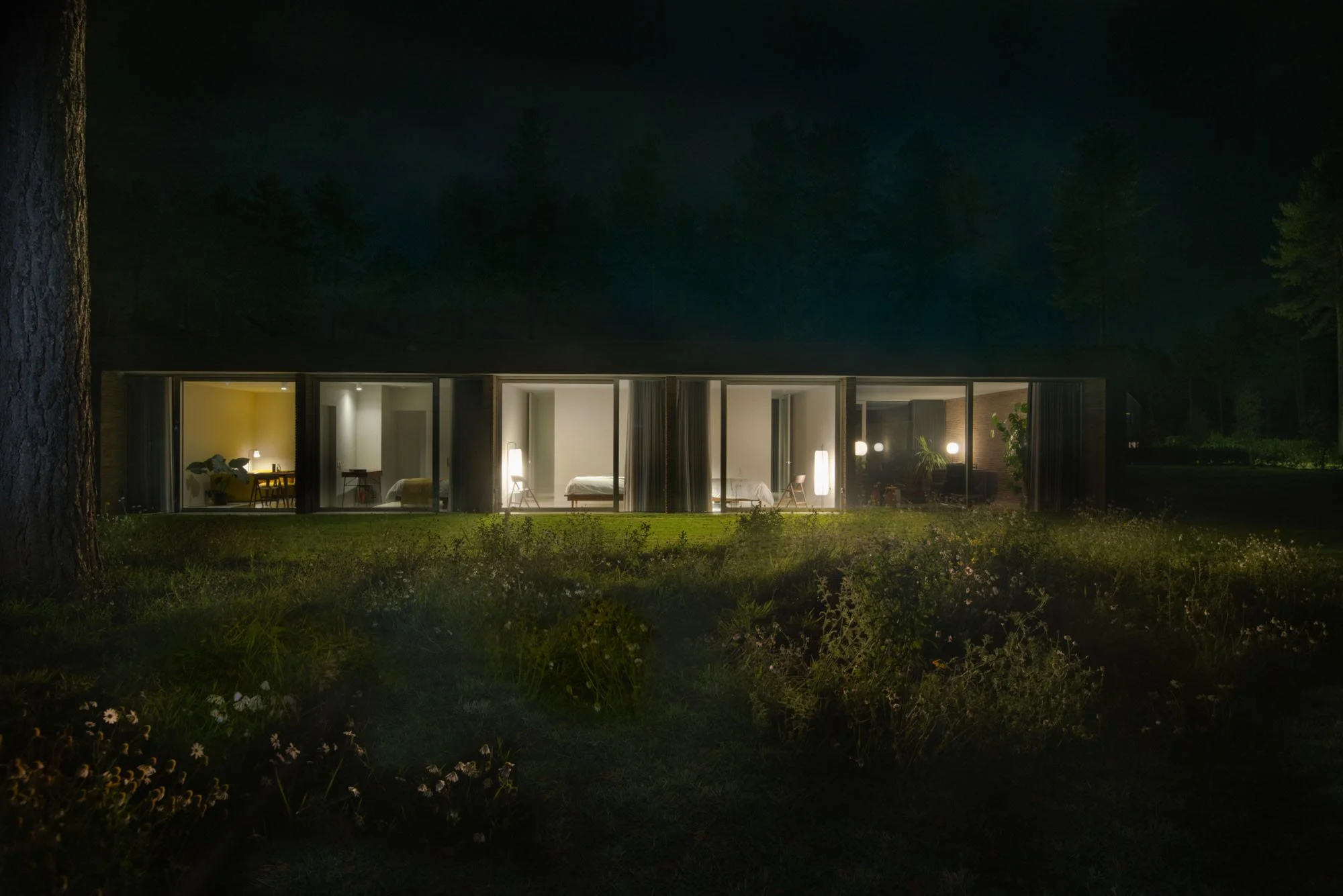 daniel bär architect | kings cairn | archerfield | backyard night