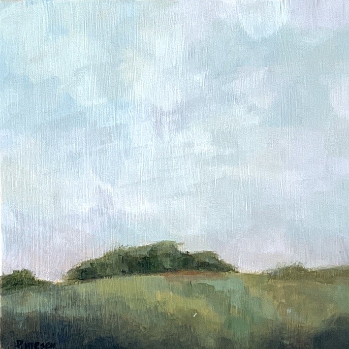 painting of a copse of trees on a hill