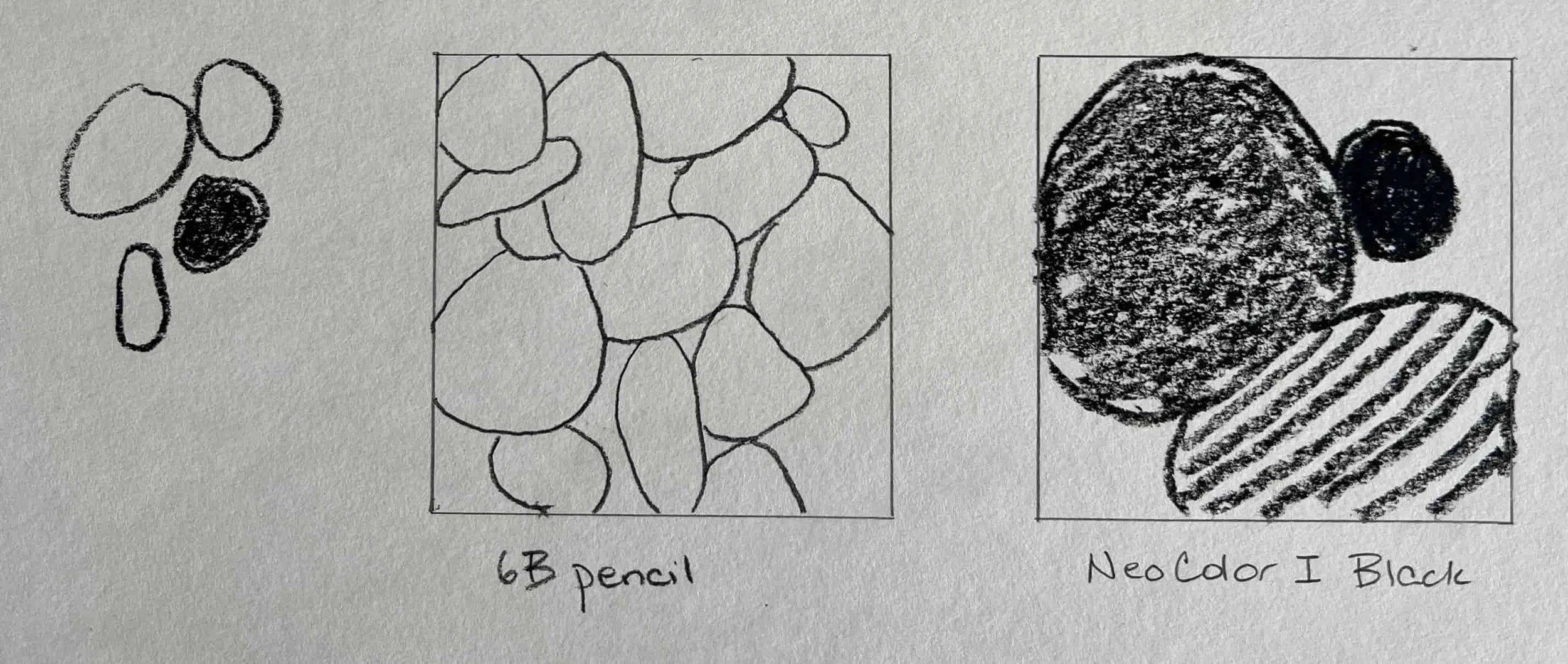 Graph of a drawing of oval rock shapes.