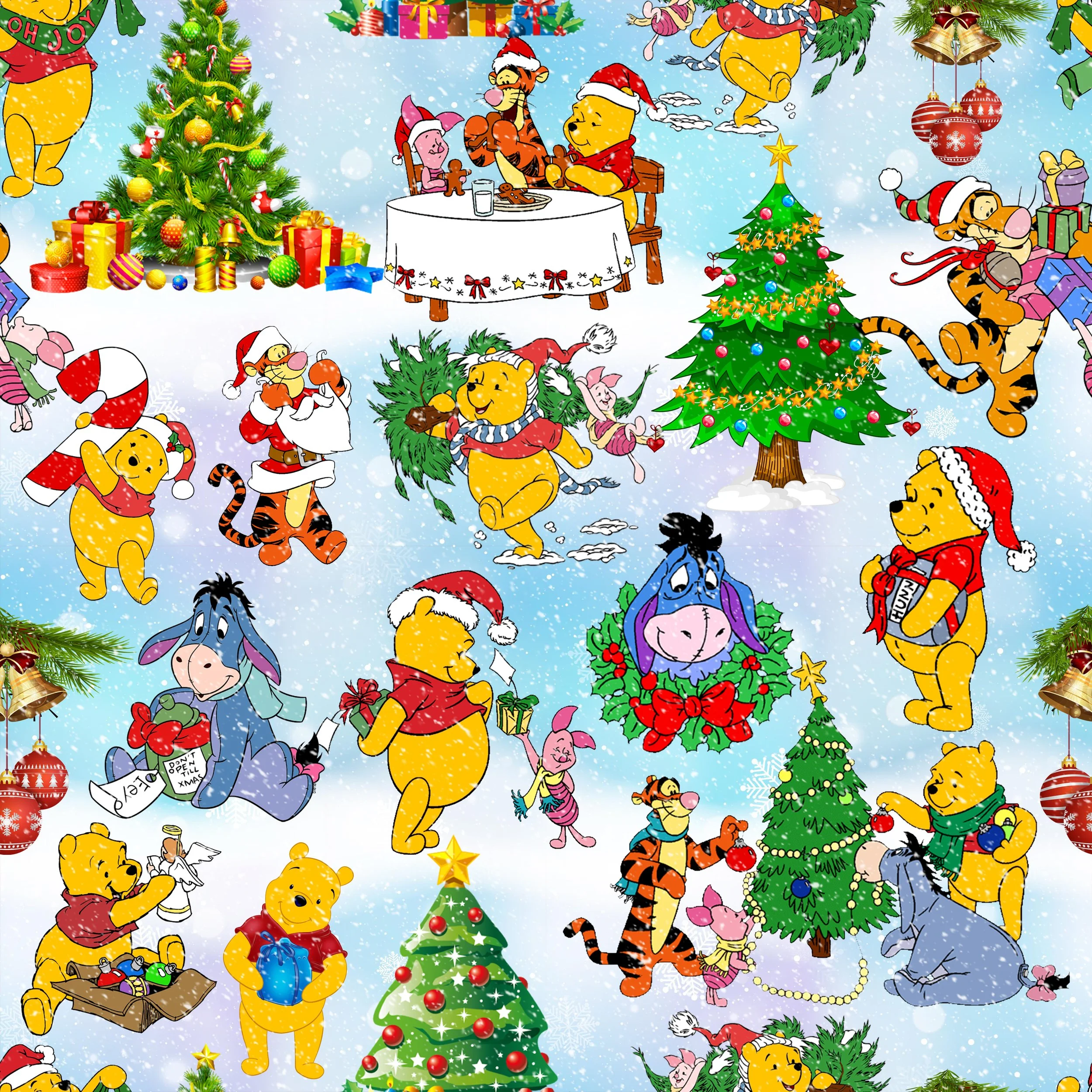 PREORDER - ROUND 31 - SCRUB TOP - 2012 CHRISTMAS WINNIE CREW BLUE