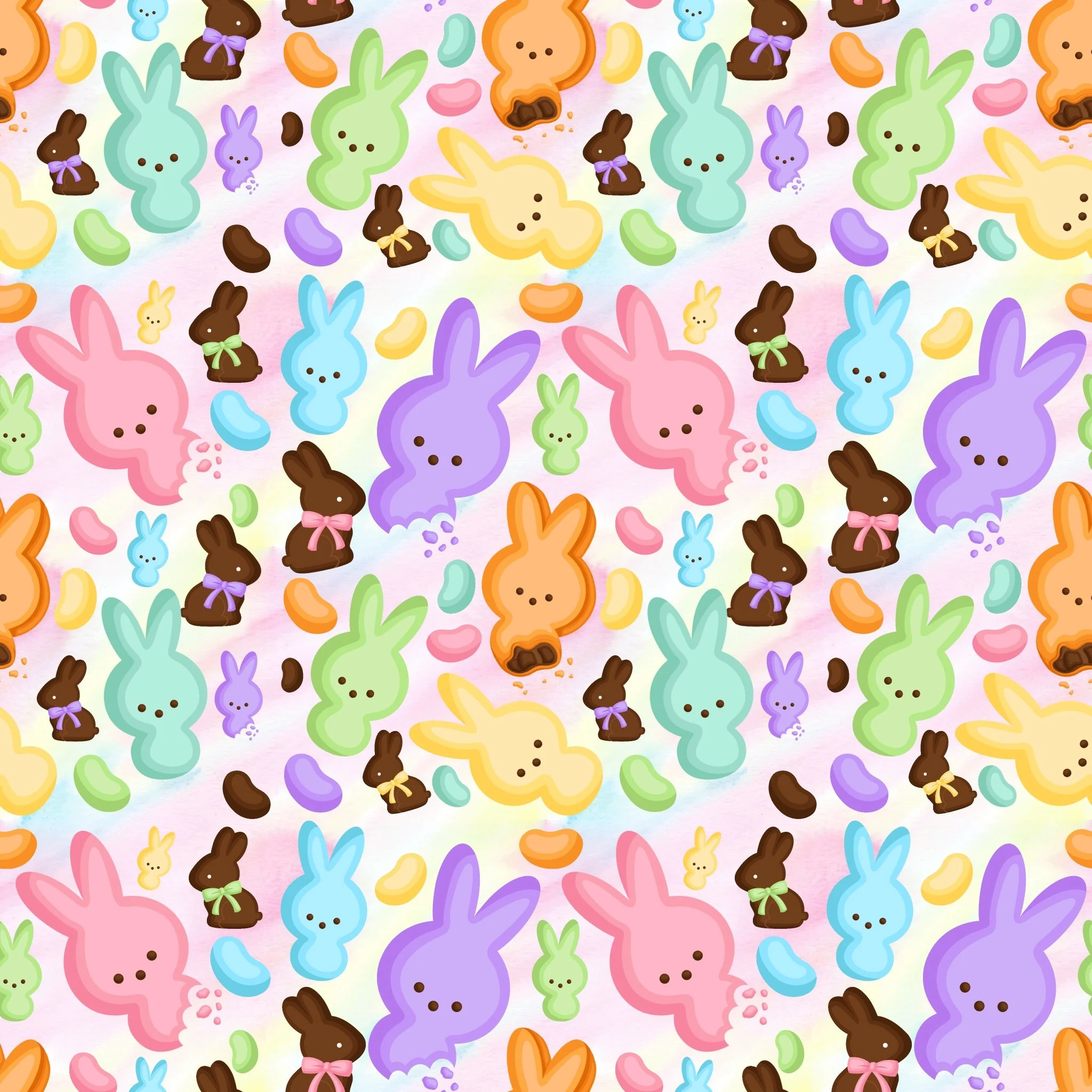 PREORDER - ROUND 29 - SCRUB TOP - 1007 PASTEL BUNNIES