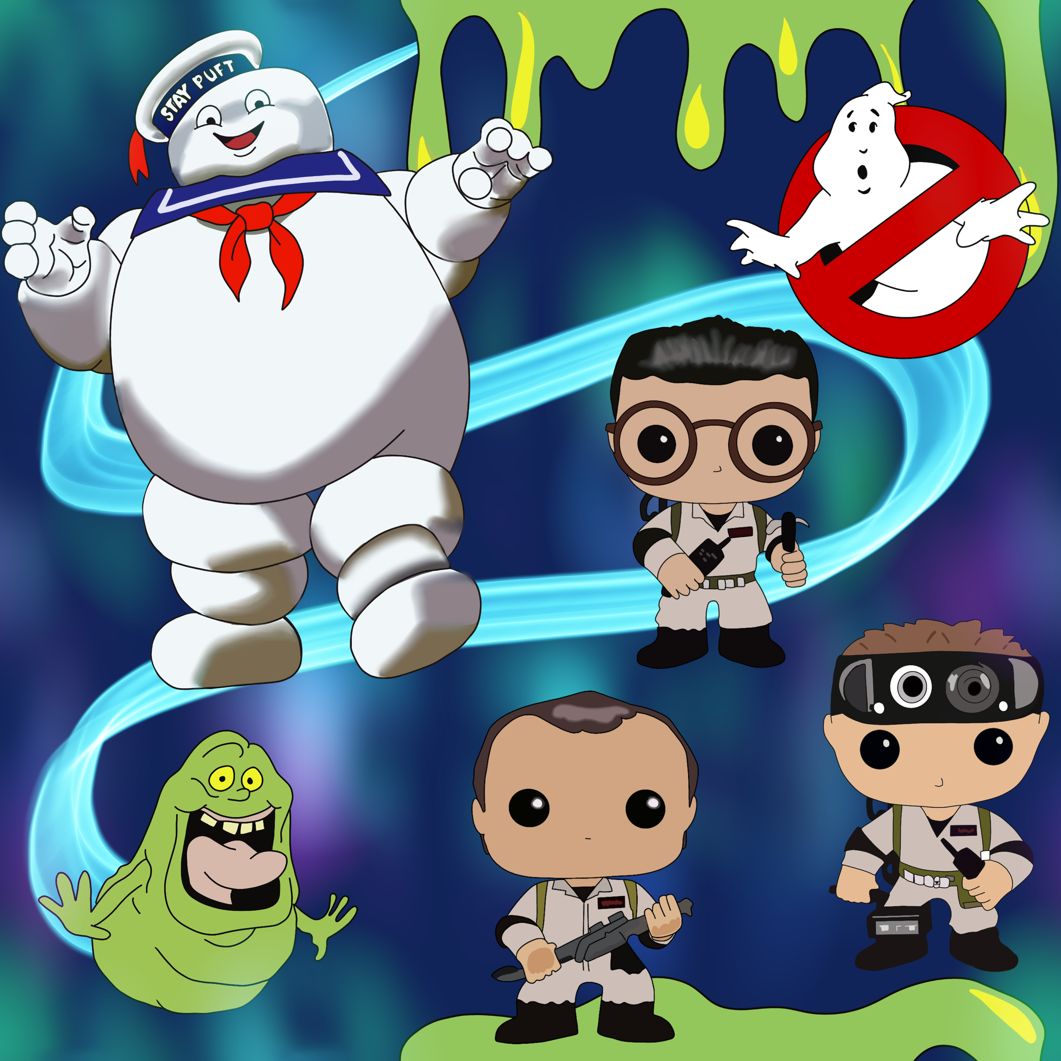 PREORDER - ROUND 30 - SCRUB TOP - 1502 GHOSTBUSTERS