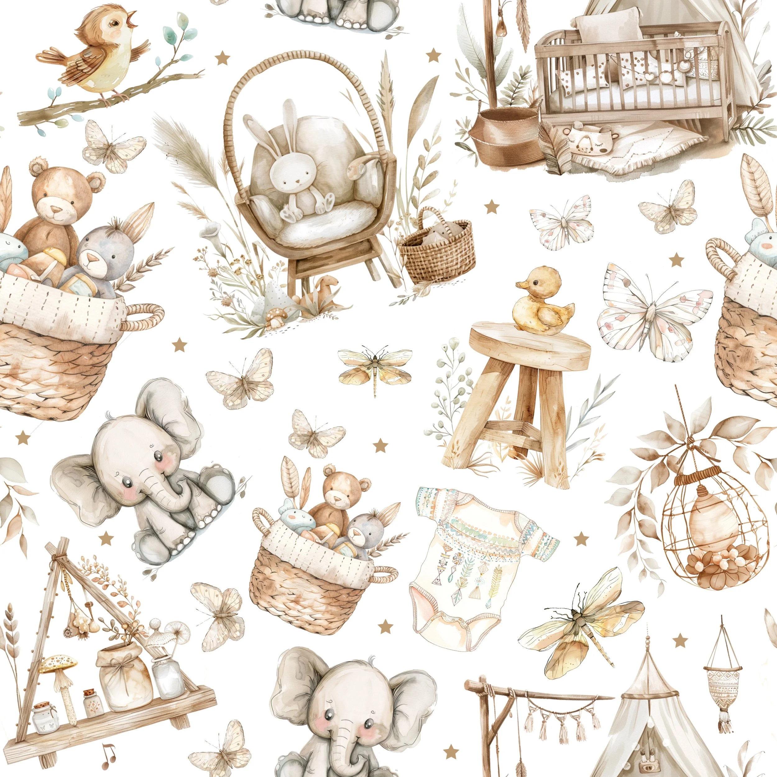 PREORDER - ROUND 30 - SCRUB TOP - 3261 BOHO NURSERY