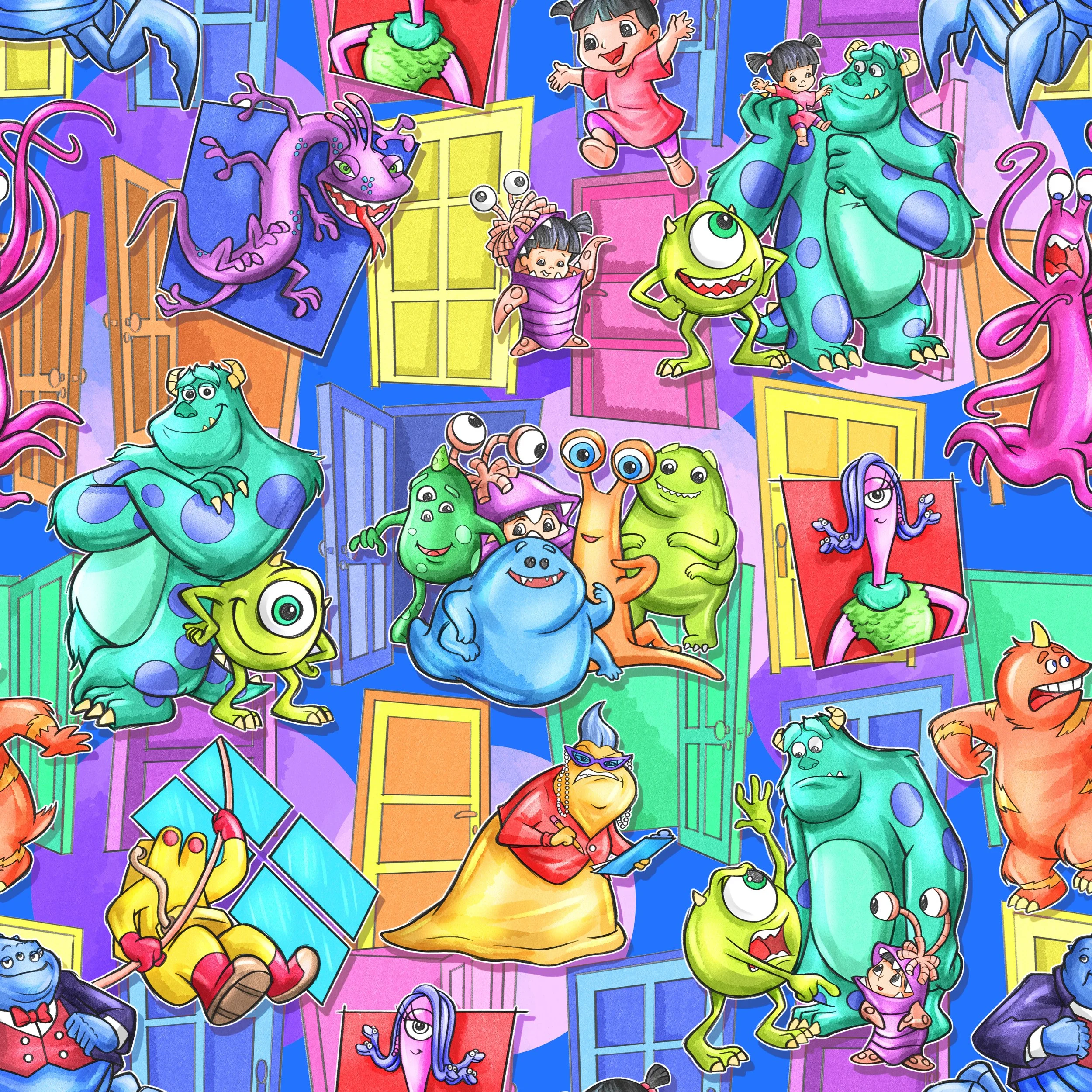 PREORDER - ROUND 31 - SCRUB TOP - 3200 MONSTERS INCE BRIGHT