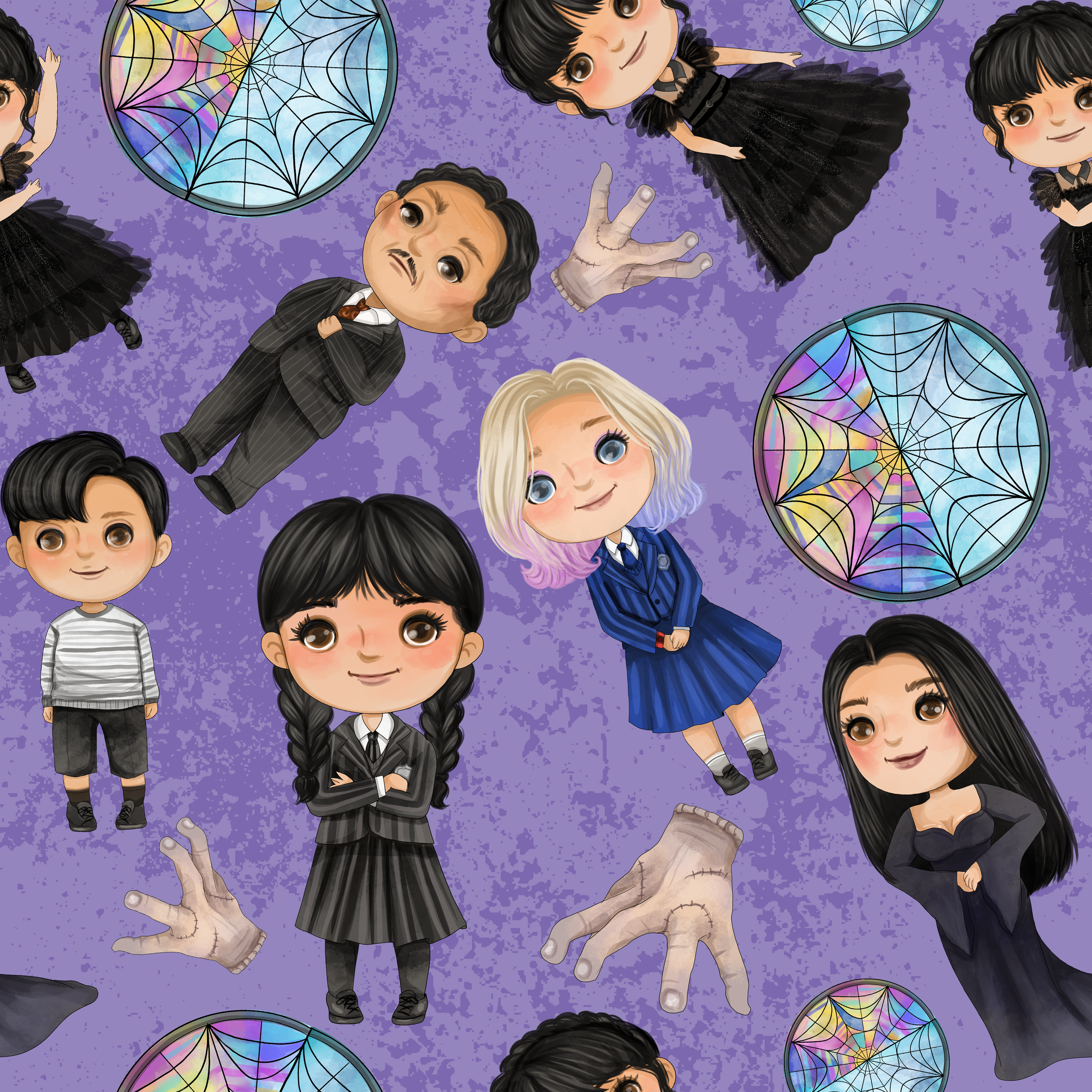 PREORDER - ROUND 31 - SCRUB TOP - 1511 ADDAMS FAMILY