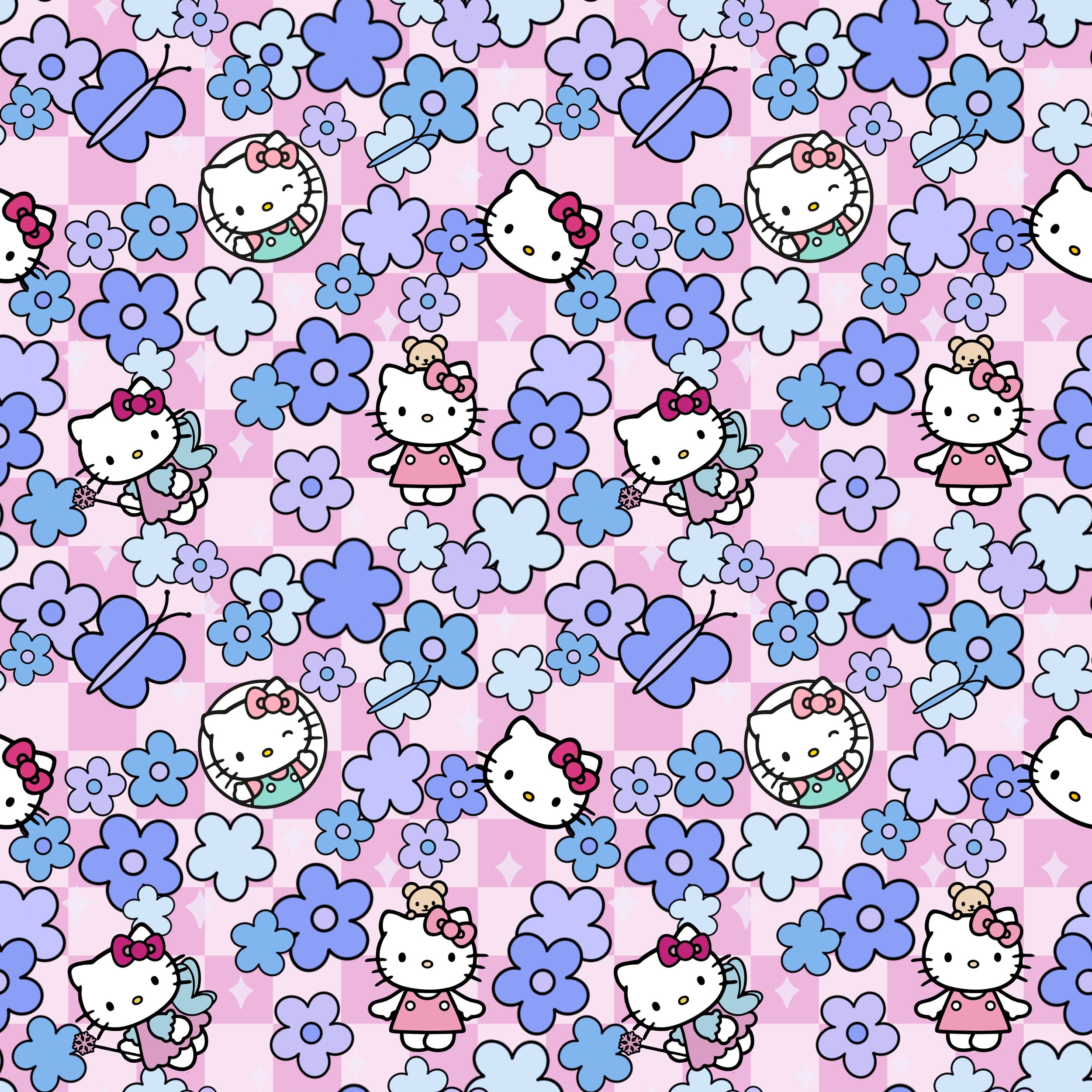 PREORDER - ROUND 30 - SCRUB TOP - 3237 HELLO KITTY FLORAL