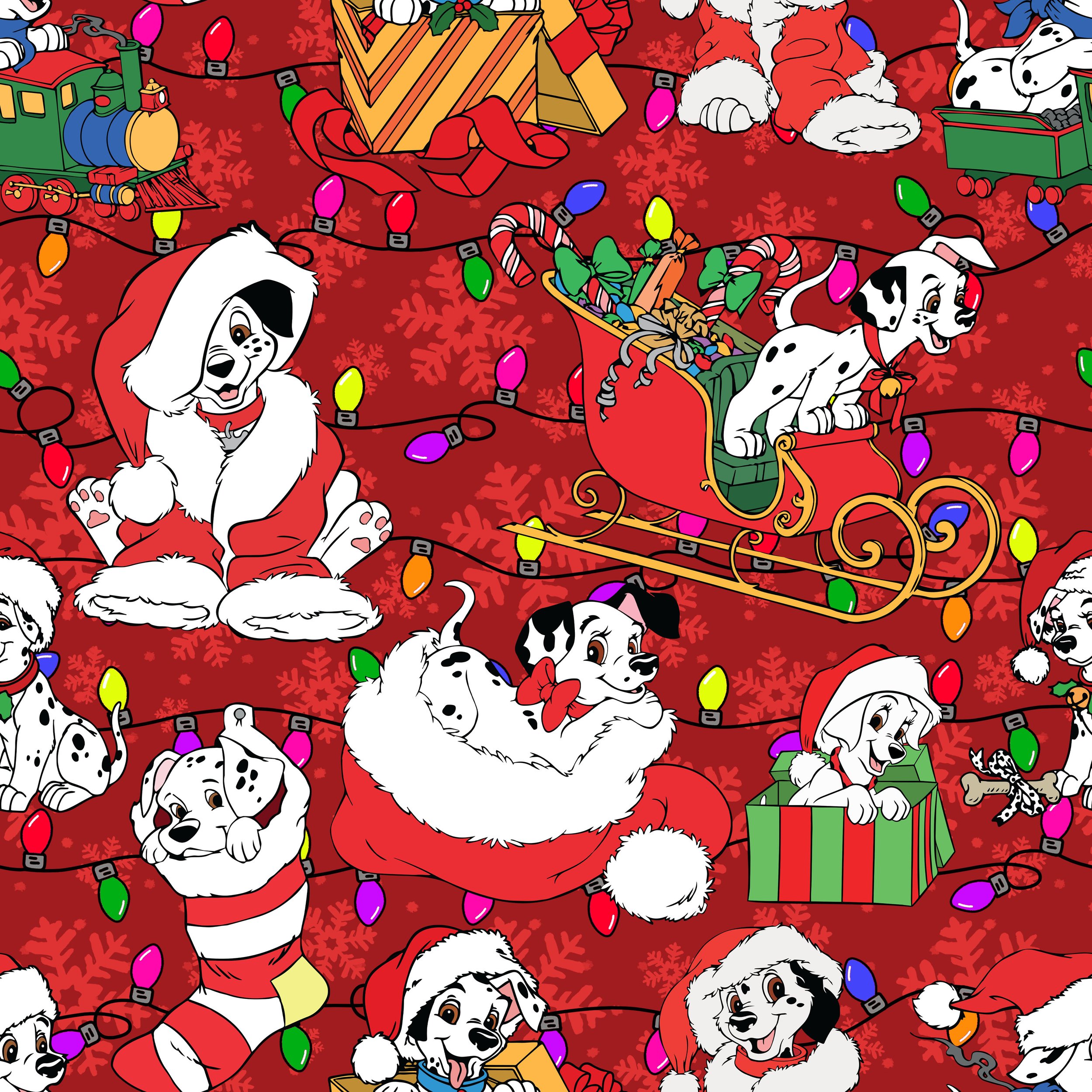 PREORDER - ROUND 31 - SCRUB TOP - 2016 CHRISTMAS DALMATIANS