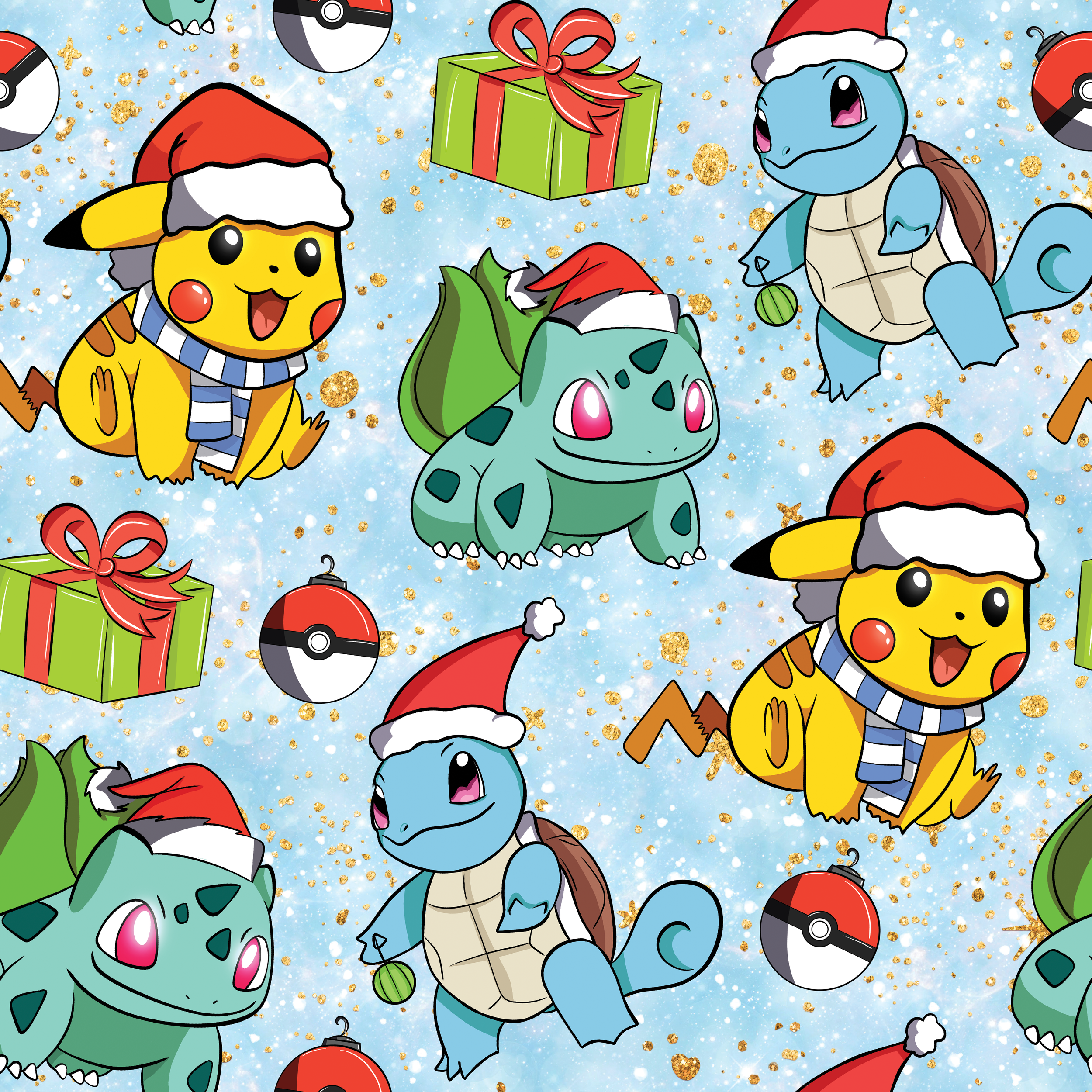 PREORDER - ROUND 29 - SCRUB TOP - 2038 POKEMON CHRISTMAS