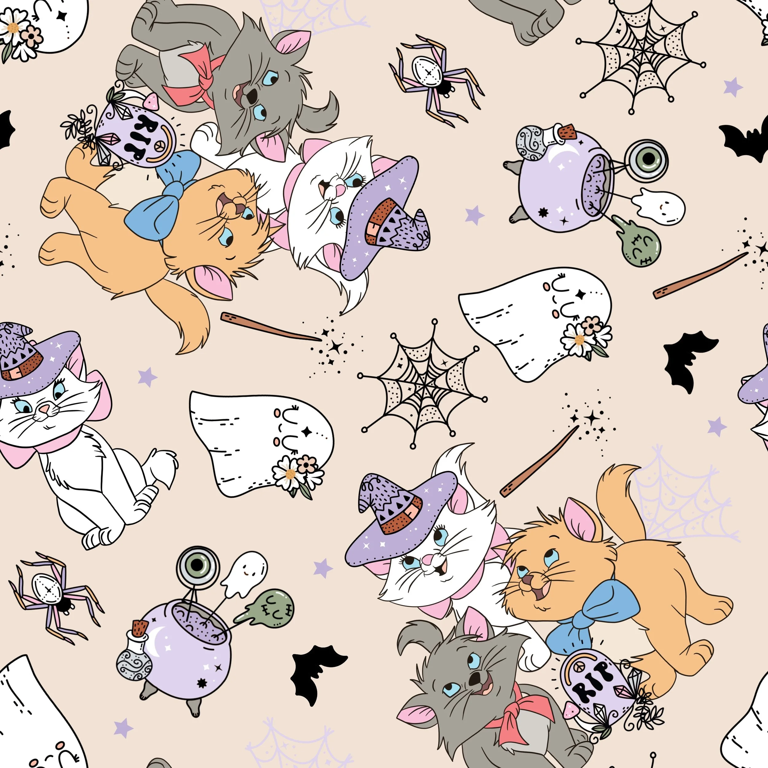 PREORDER - ROUND 31 - SCRUB TOP - 1533 ARISTOCAT HALLOWEEN