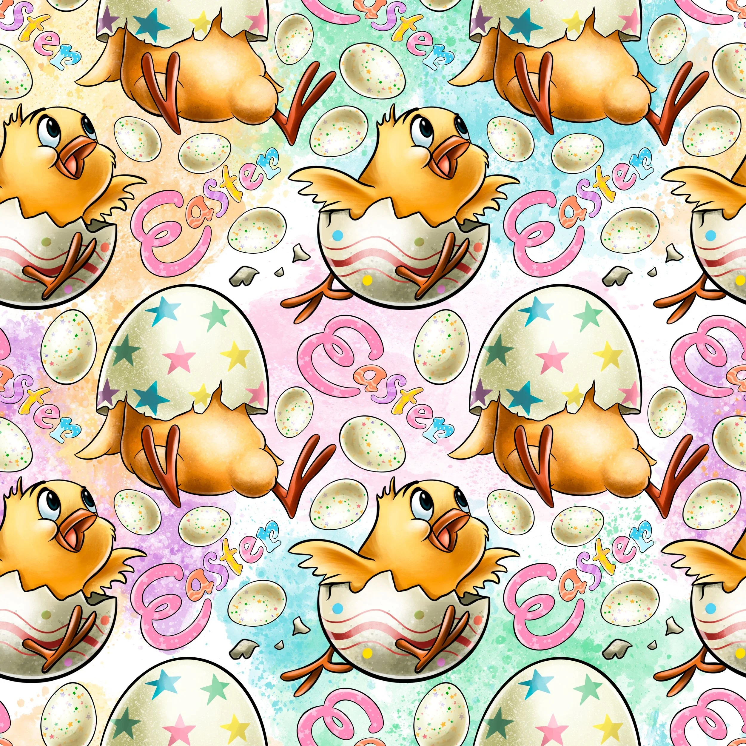 PREORDER - ROUND 29 - SCRUB TOP - 1013 EASTER CHICKS