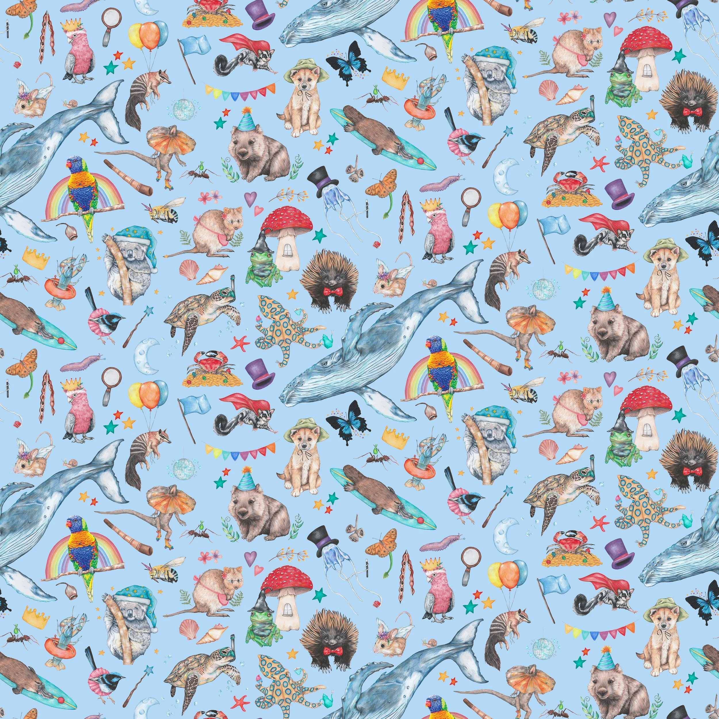 PREORDER - ROUND 30 - SCRUB TOP - 3269 AUSTRALIANA TOSS BLUE