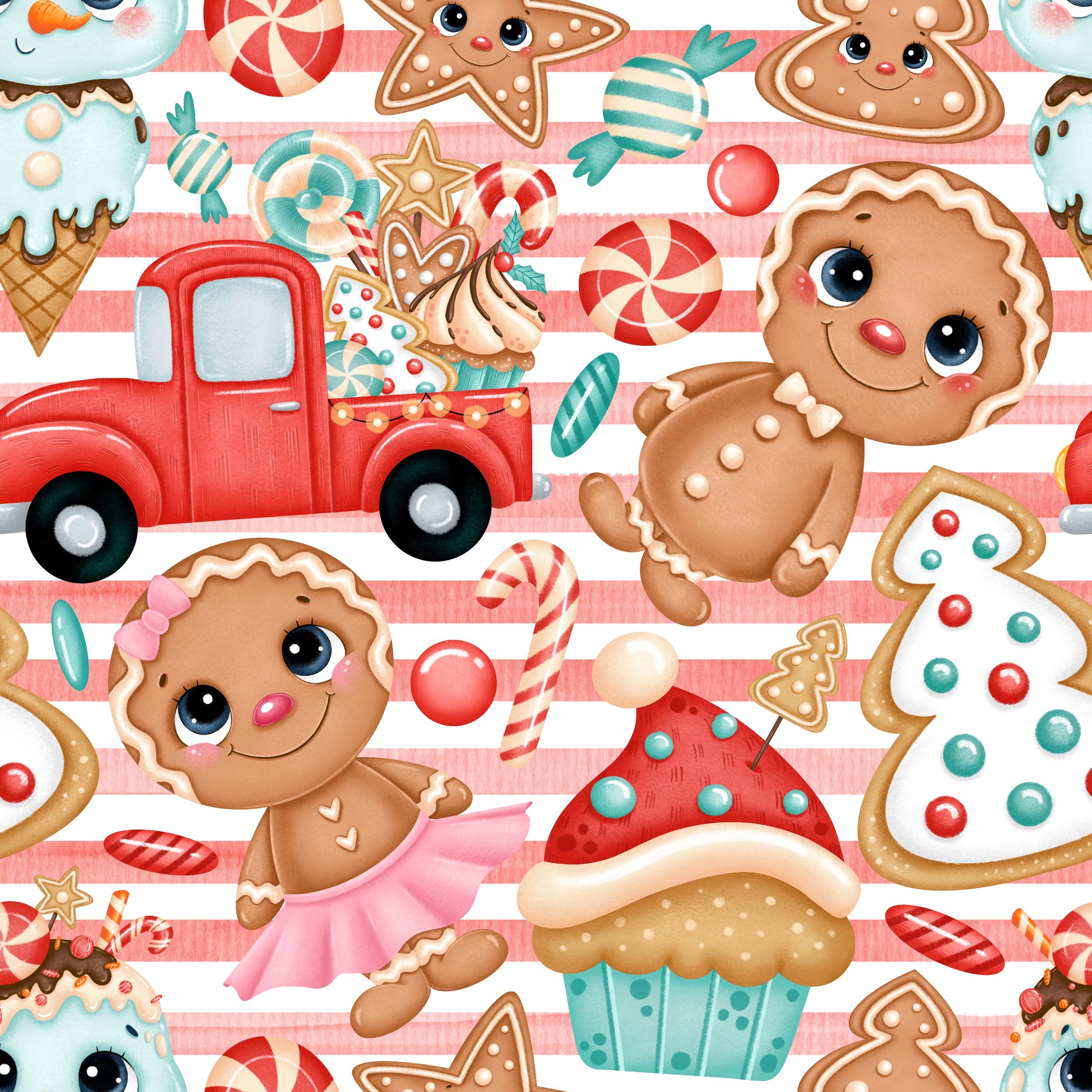 PREORDER - ROUND 31 - SCRUB TOP - 2054 A GIRLY CHRISTMAS