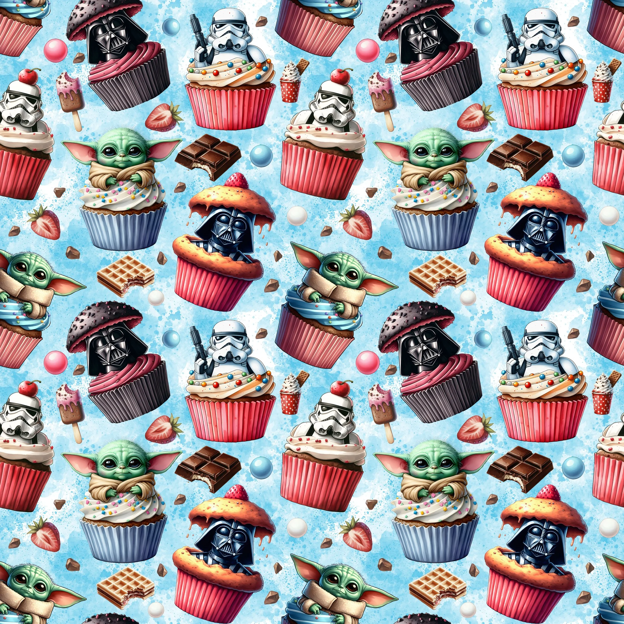 PREORDER - ROUND 31 - SCRUB TOP - 3249 STAR WARS CUPCAKES