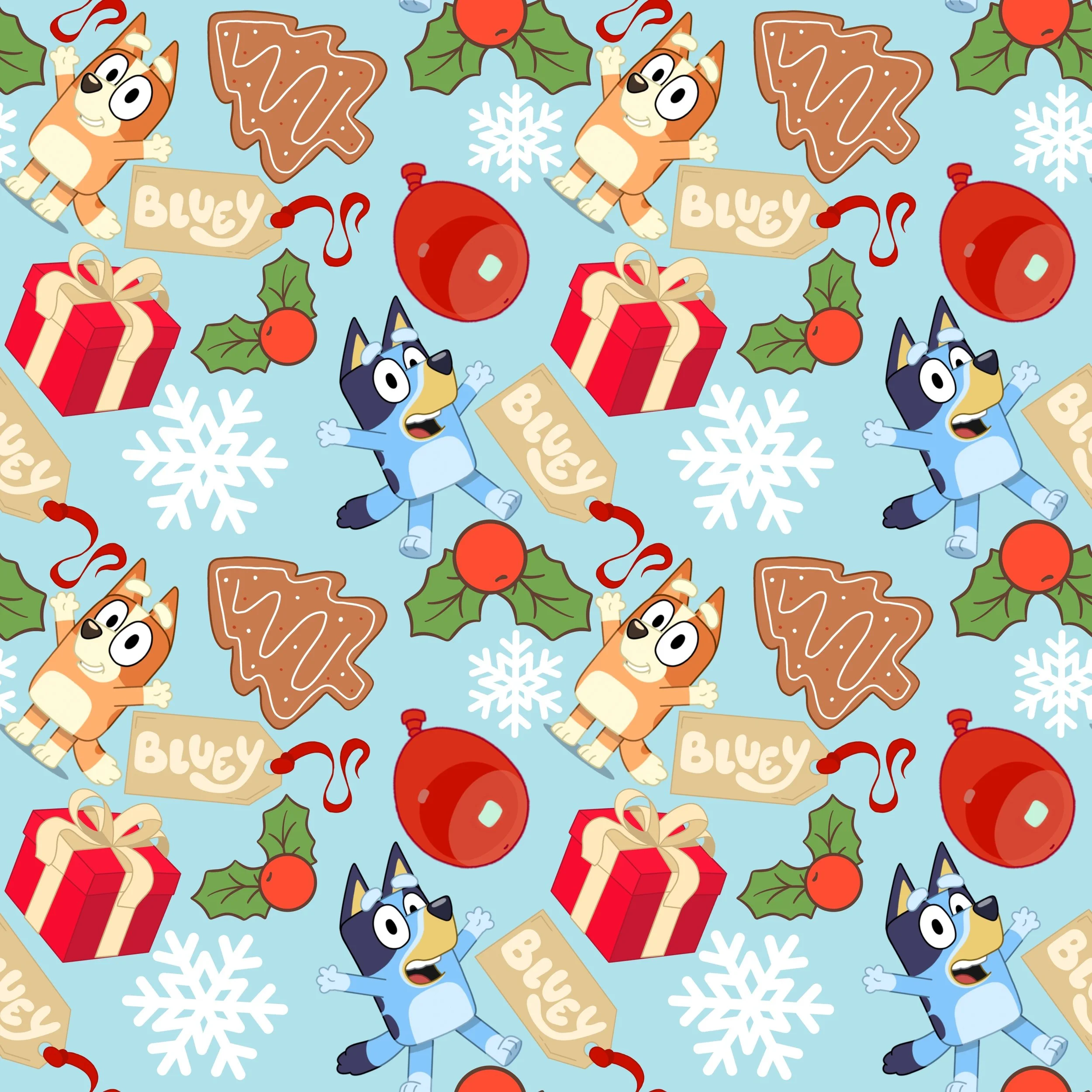 PREORDER - ROUND 31 - SCRUB TOP - 2055 CHRISTMAS BLUEY IN BLUE