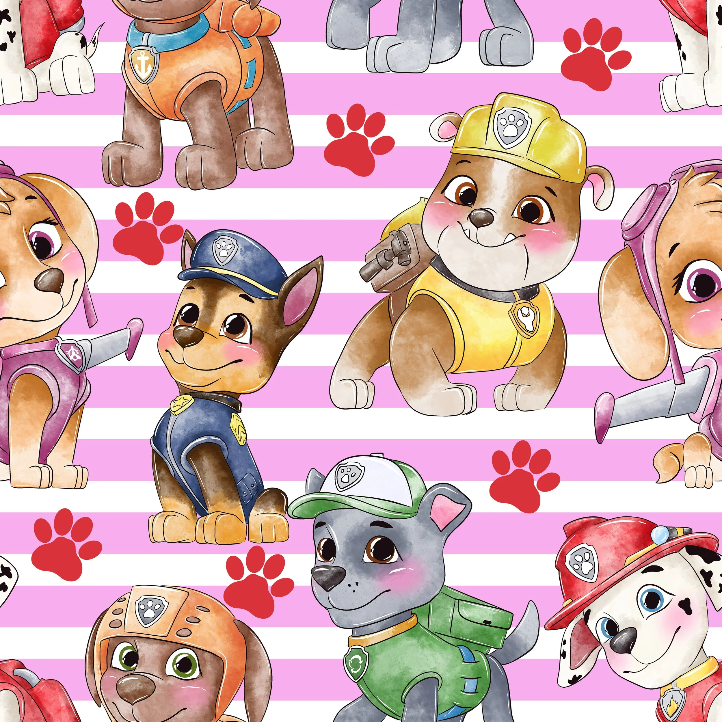 PREORDER - ROUND 30 - SCRUB TOP - 3047 PAW PATROL STRIPE
