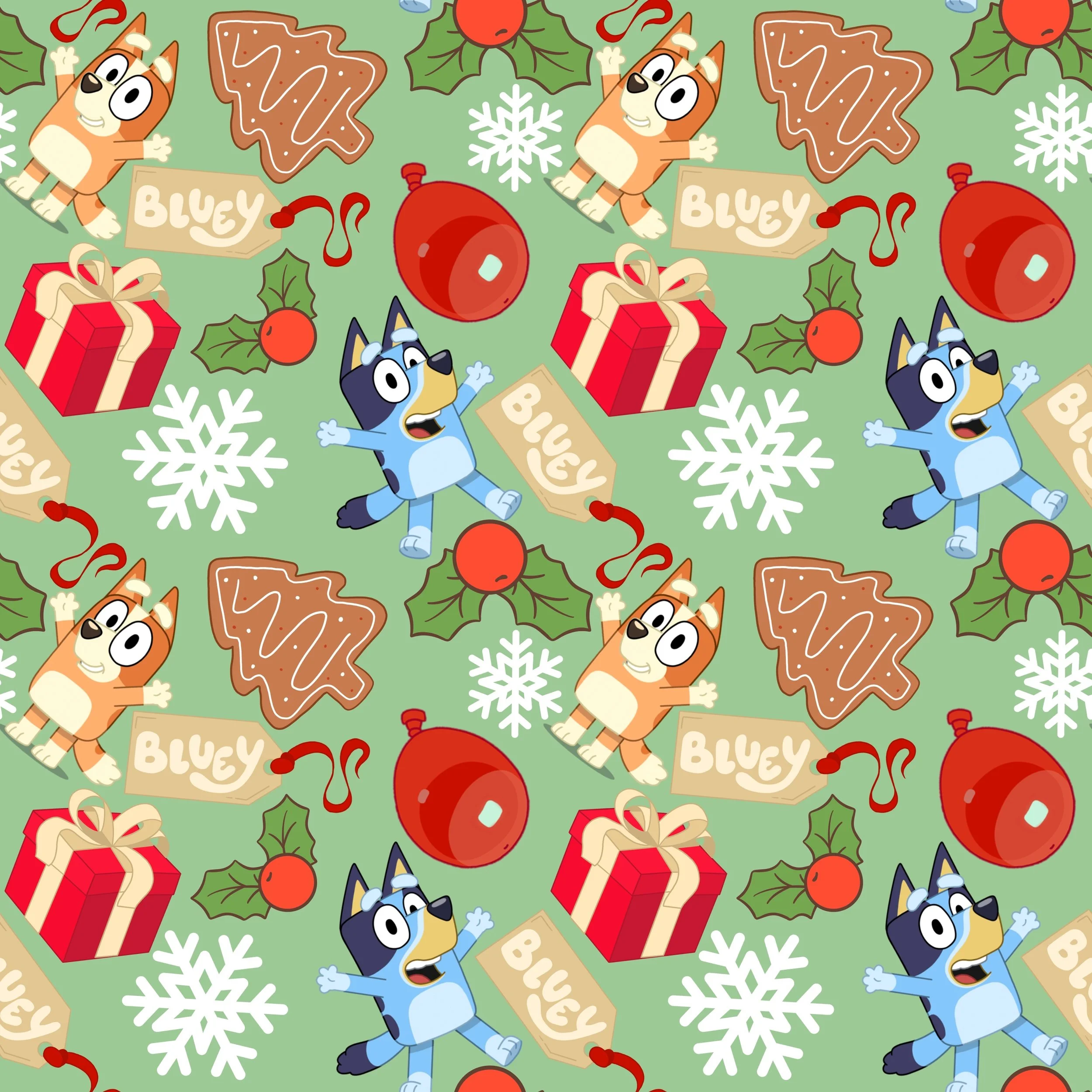 PREORDER - ROUND 31 - SCRUB TOP - 2056 CHRISTMAS BLUEY IN GREEN