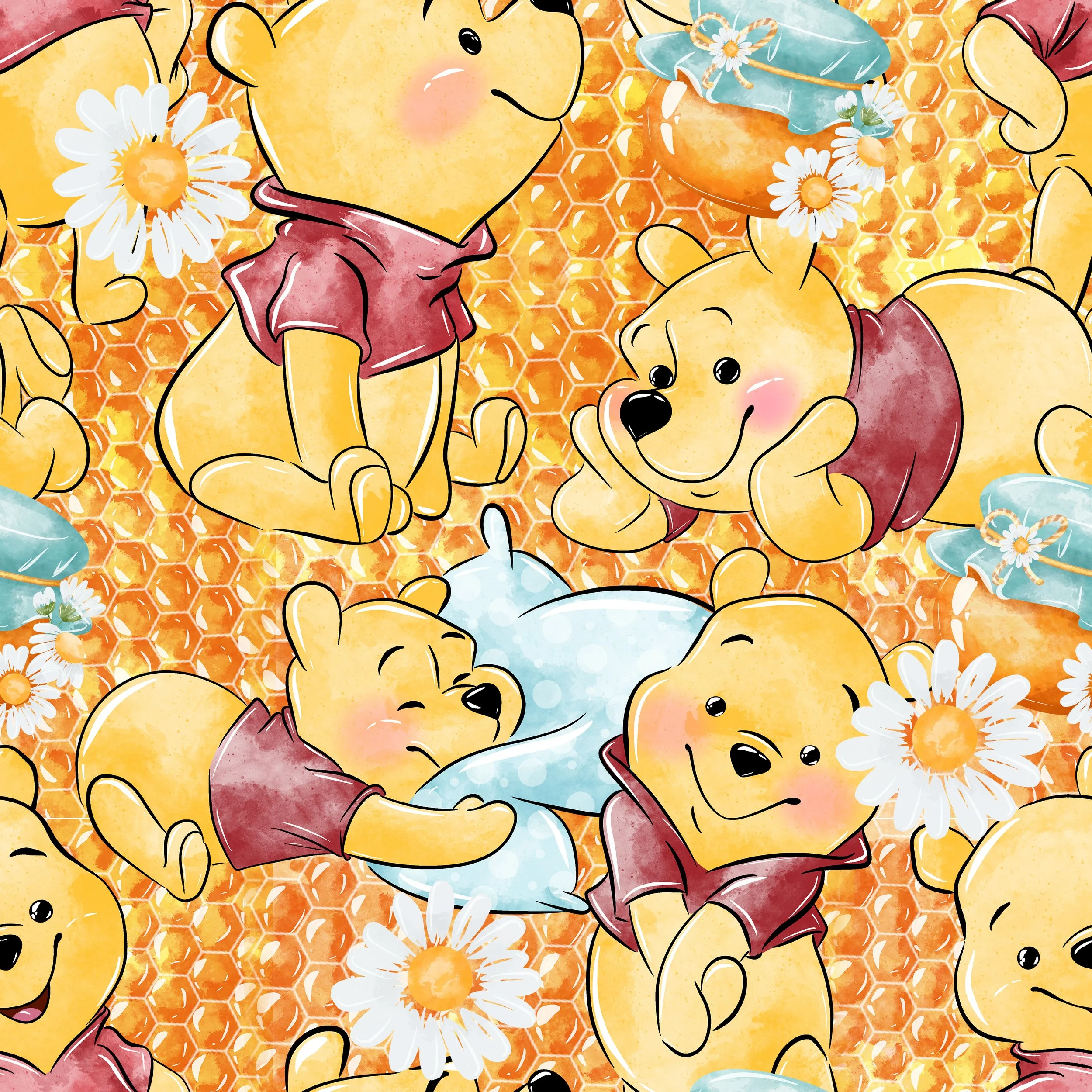 PREORDER - ROUND 31 - SCRUB TOP - 3013 WINNIE HONEYBEAR