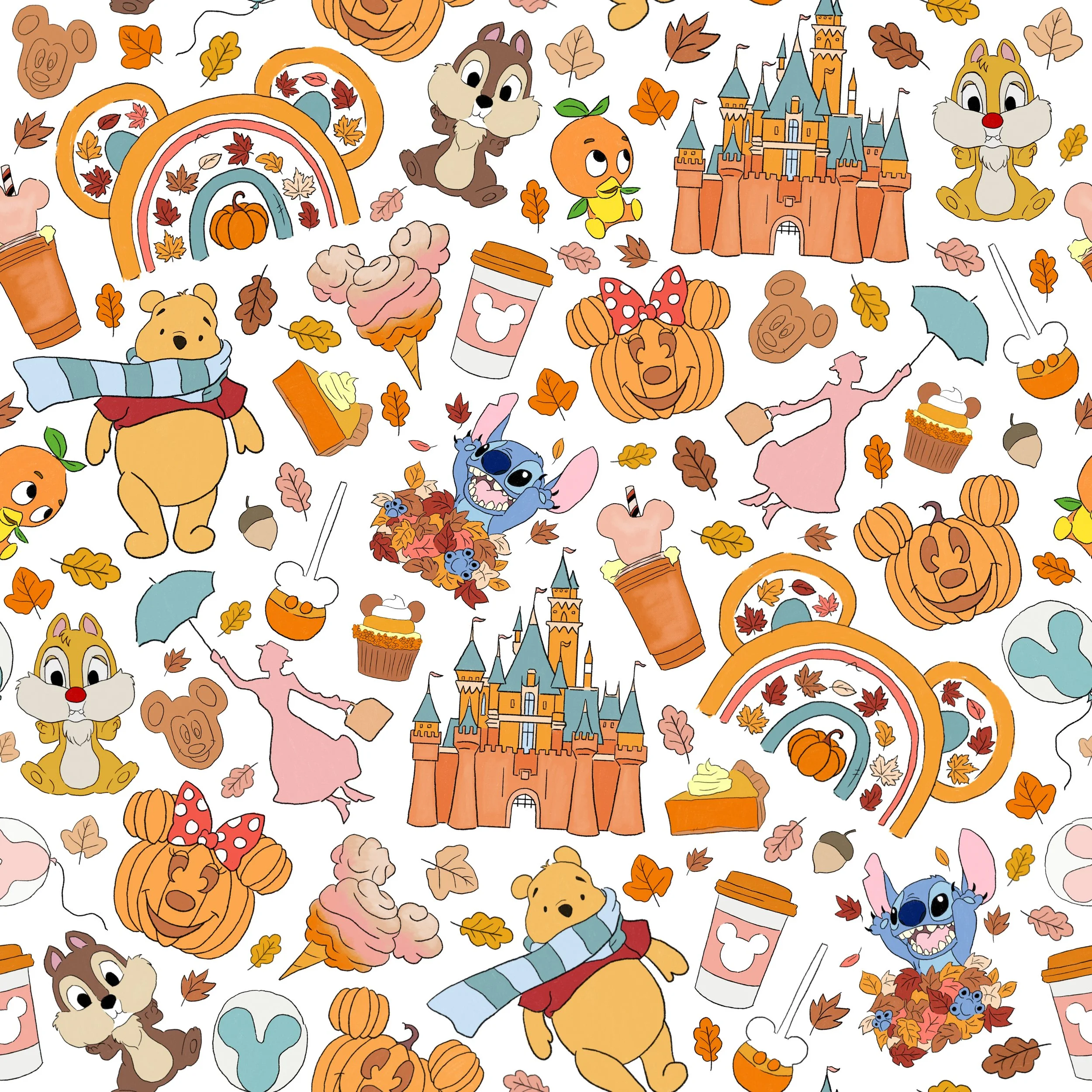 PREORDER - ROUND 31 - SCRUB TOP - 3095 DISNEY AUTUMN TOSS
