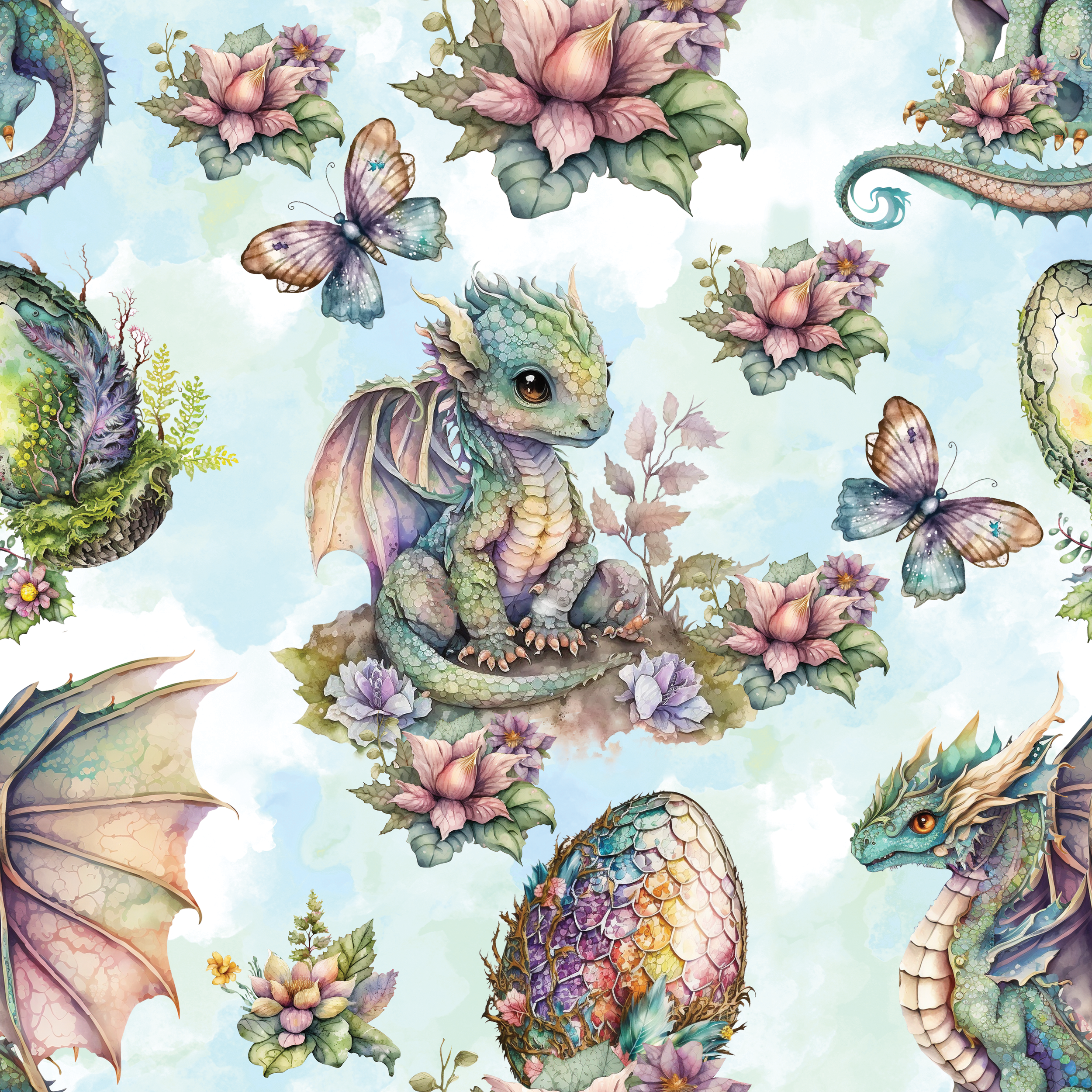 PREORDER - ROUND 31 - SCRUB TOP - 3238 FLORAL DRAGONS