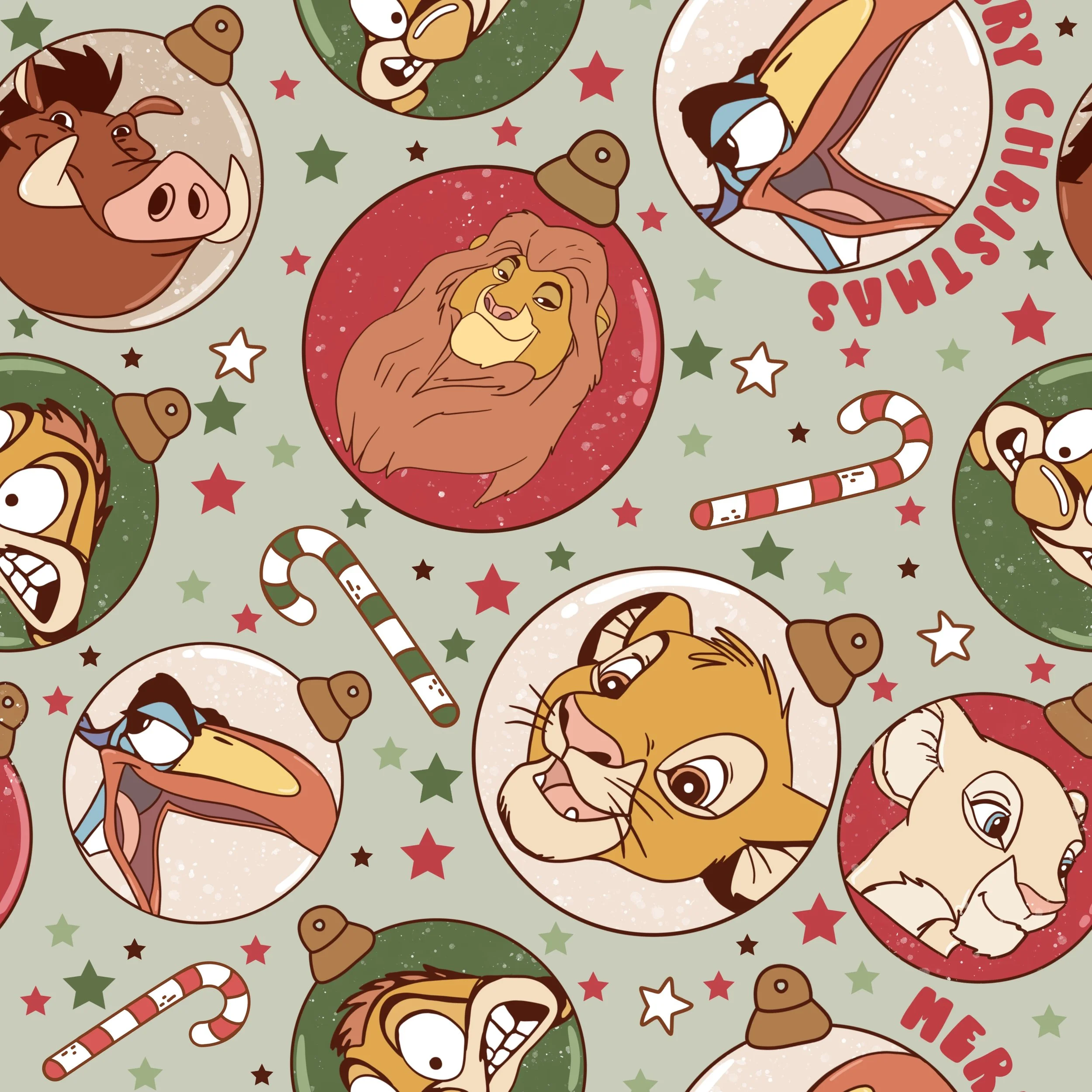 PREORDER - ROUND 31 - SCRUB TOP - 2065 CHRISTMAS LION KING